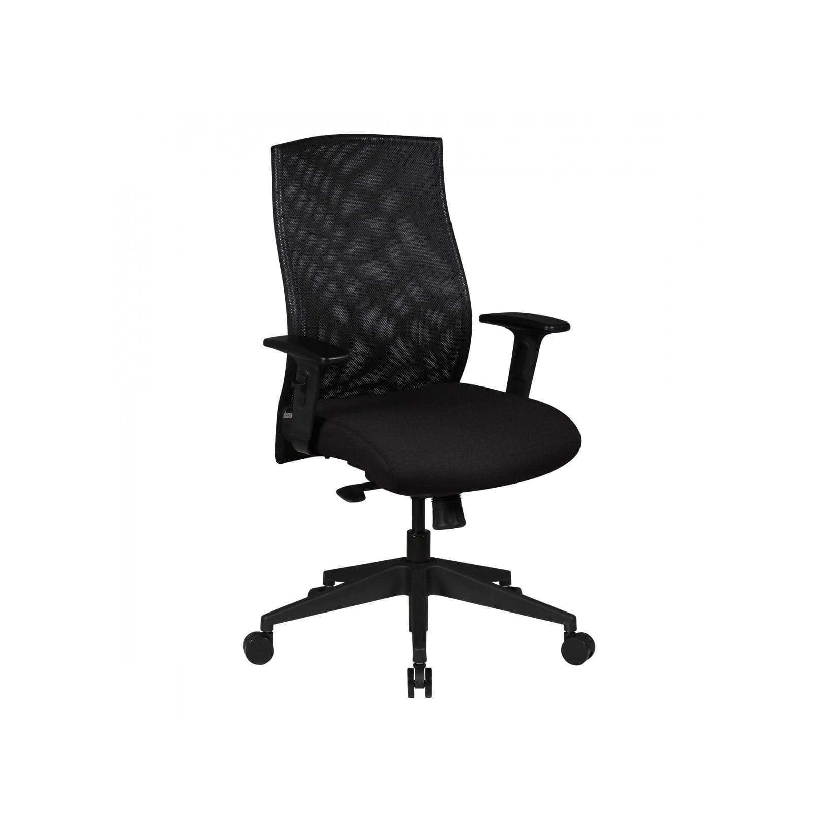 Finebuy Schreibtischstuhl Stoff Schwarz Drehstuhl Armlehne Büro Sessel Bürostuhl