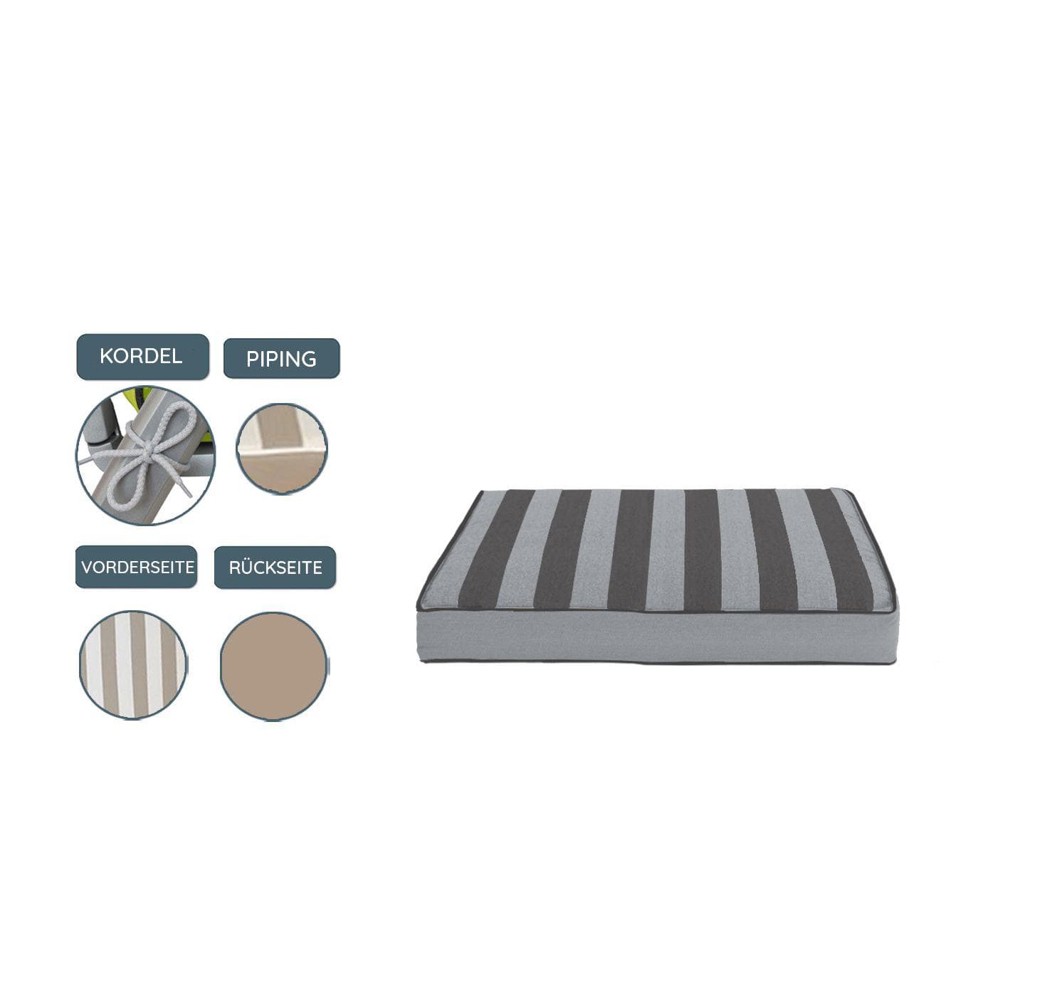 Sansibar Sylt Sitzkissen Sansibar Garden Dream Kollektion Grau Olefin