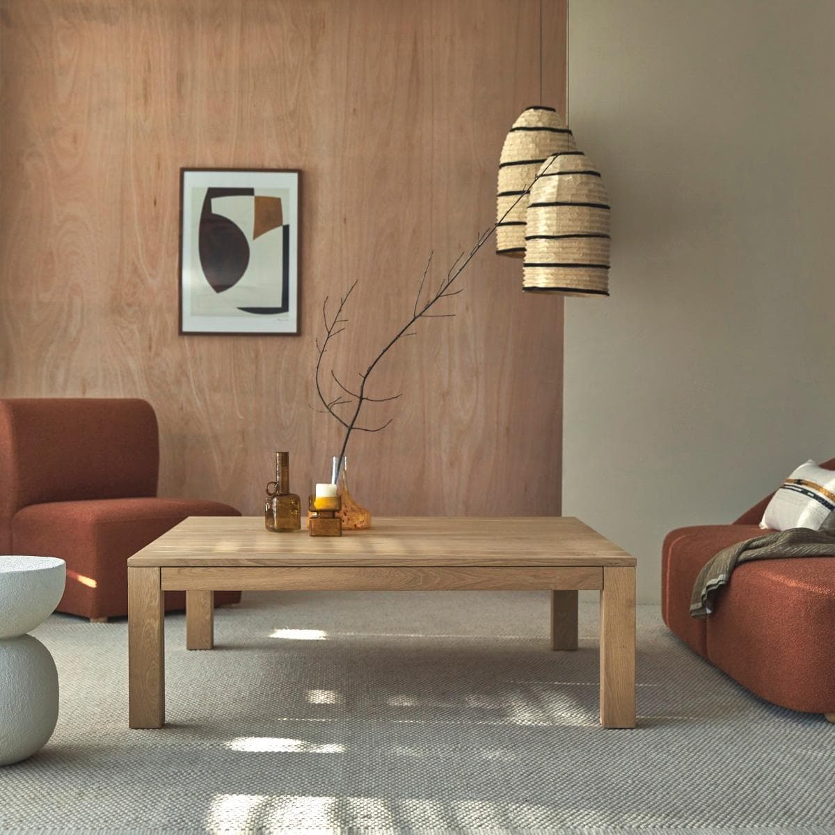 Couchtisch Eden aus massivem Eichenholz 125x125