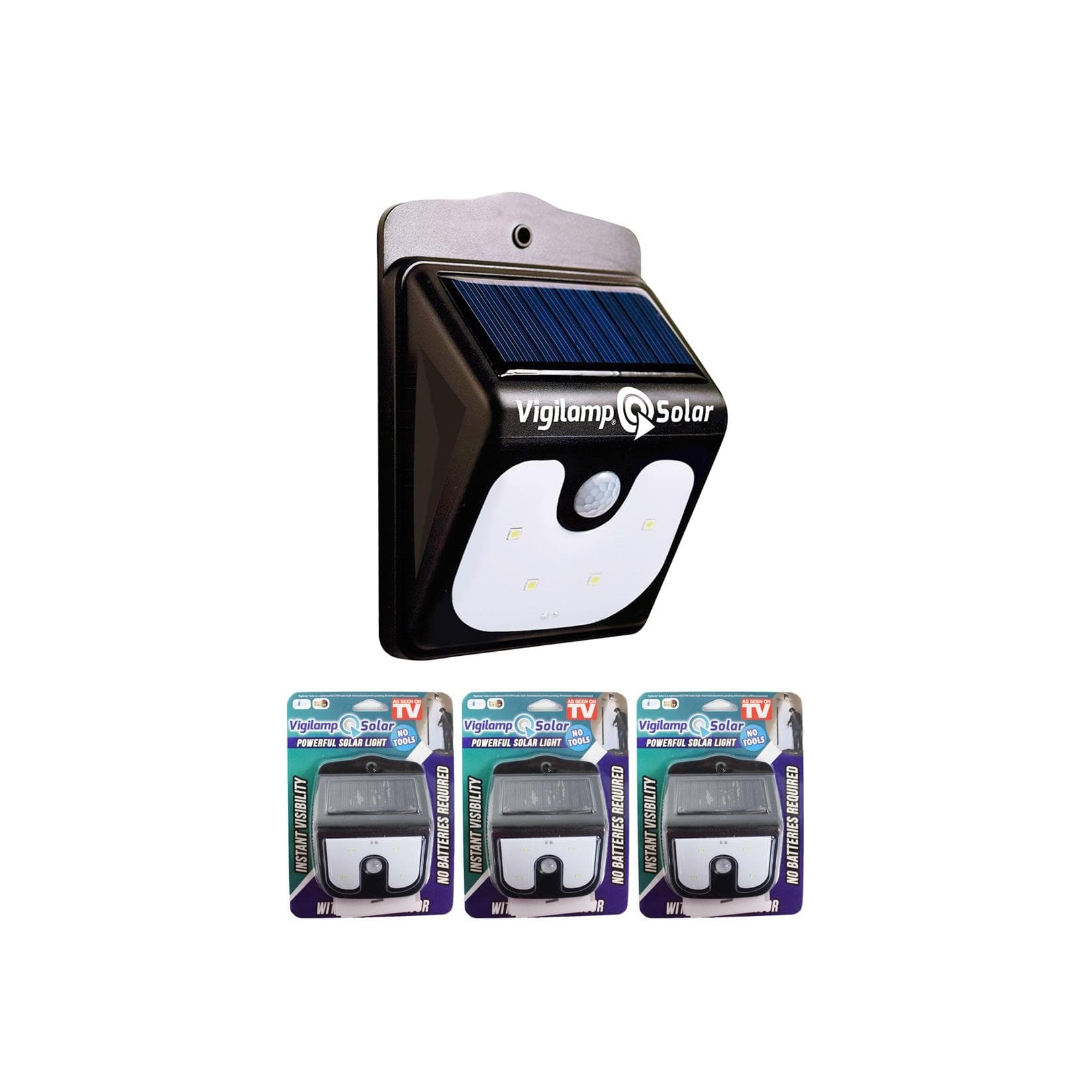 Best Direct LED Solarleuchte Vigilamp Solar Schwarz mit Bewegungssensor