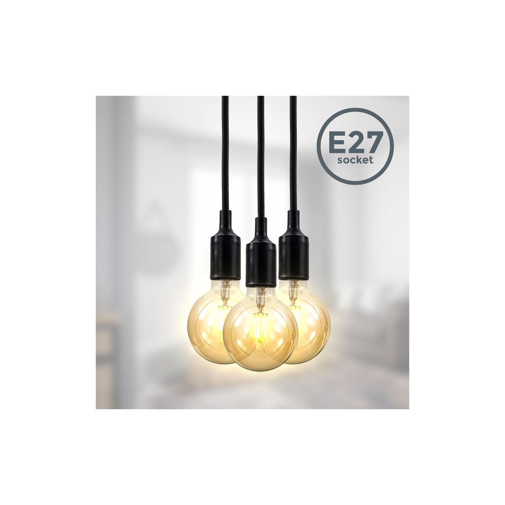 B.K.Licht LED Pendelleuchte BKL1294 Schwarz Kunststoff