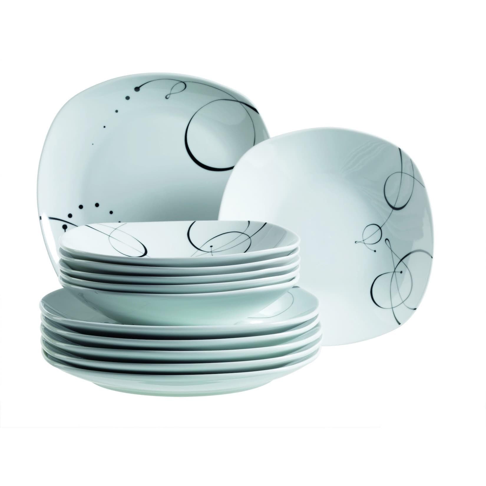 Mäser Tafelservice Chanson 12-teilig Weiß