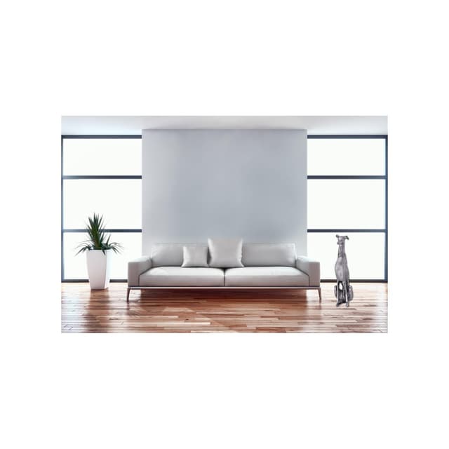 FINEBUY Windhund Figur Silber Aluminium Skulptur