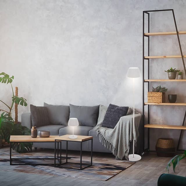 Briloner Leuchten Stehlampe Riffle Kabellos Weiß Akku Dimmbar