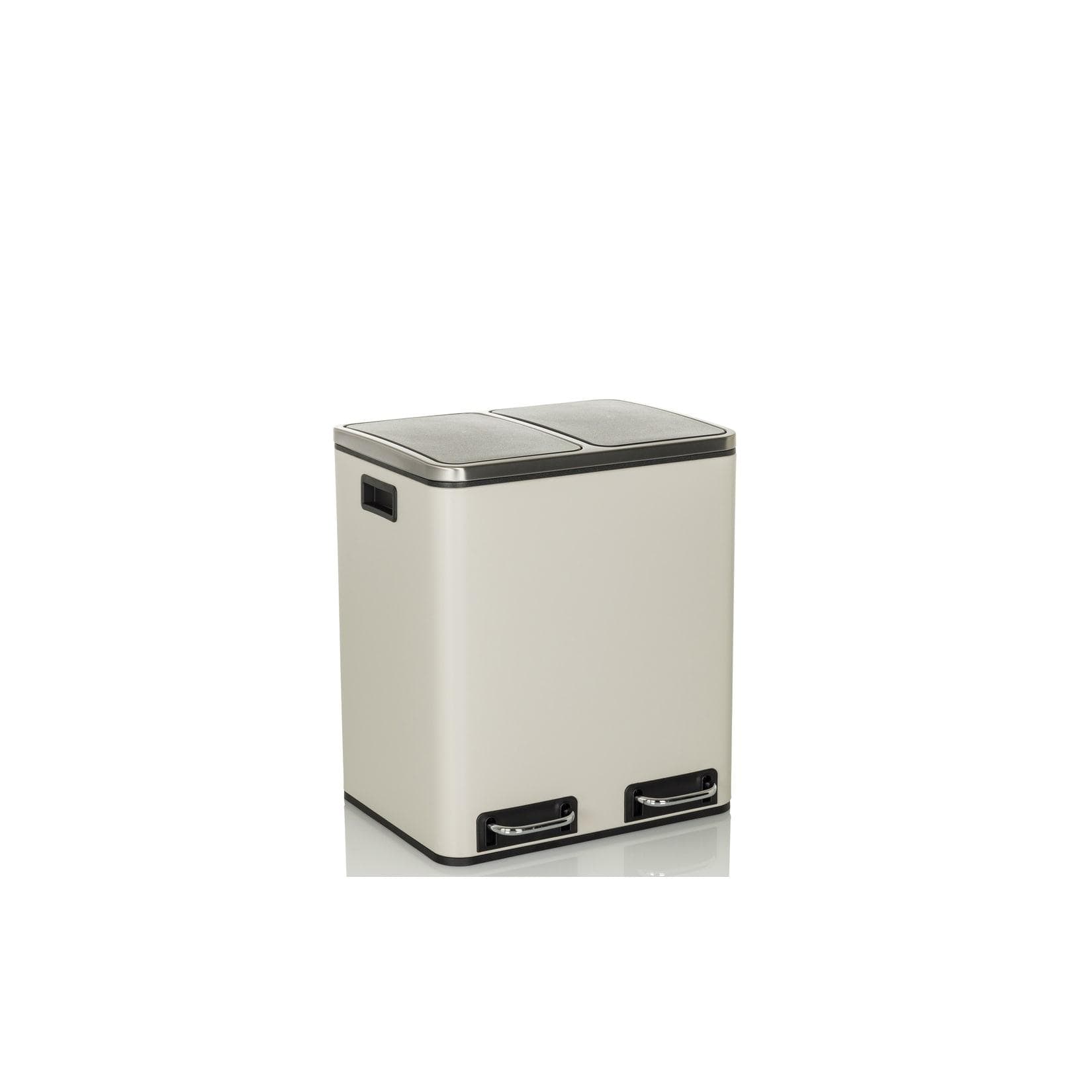 hjh OFFICE Mülleimer Clean 9 Stahlblech Silber Selbstschließend