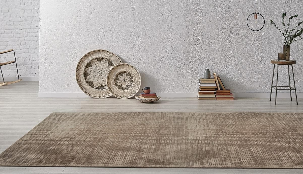 Padiro Bridget Teppich: Hochwertiger Kurzflor-Teppich in Taupe mit Vintage Look