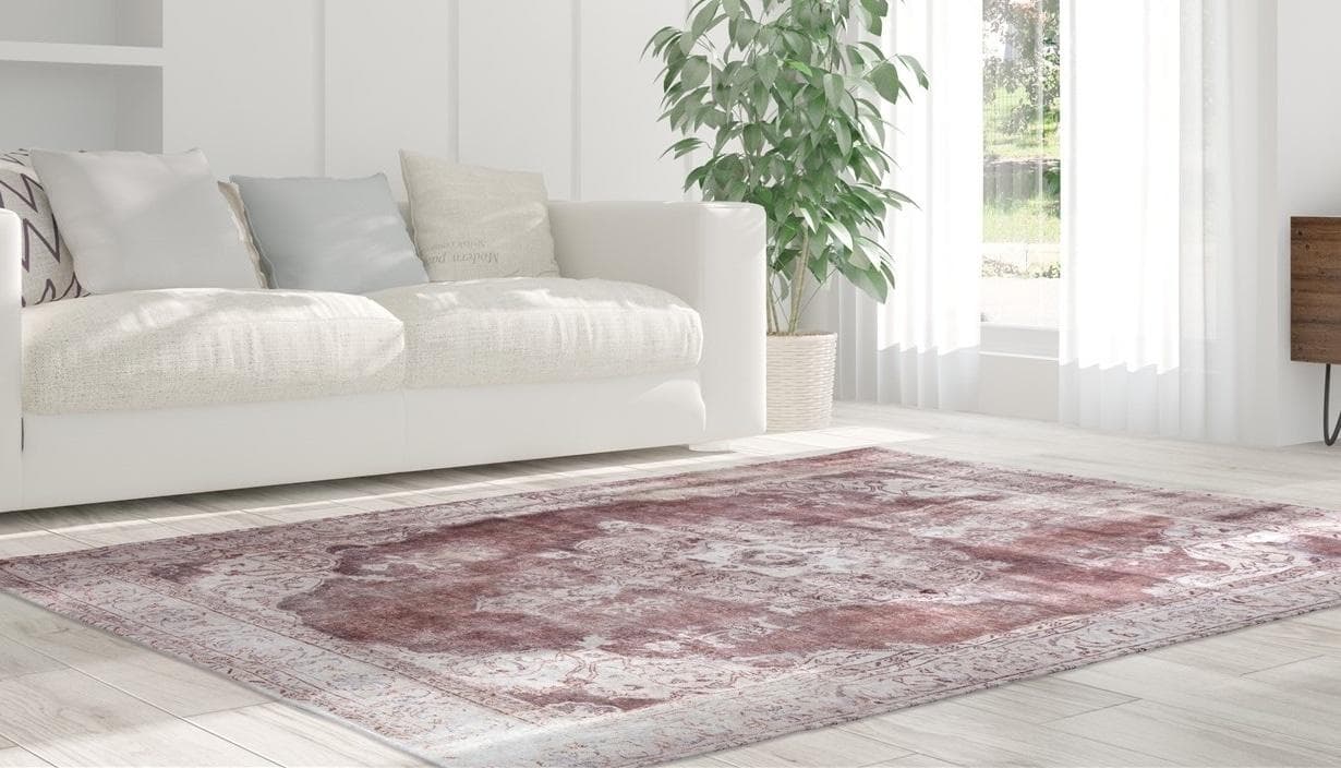 Vintage Kurzflor Teppich für Wohn- und Kinderzimmer