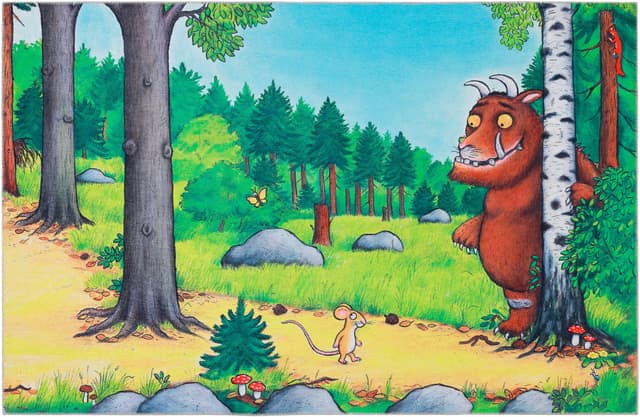 DER GRÜFFELO Kinderteppich Mouselo - Baumwoll-Kurzflor fürs Kinderzimmer