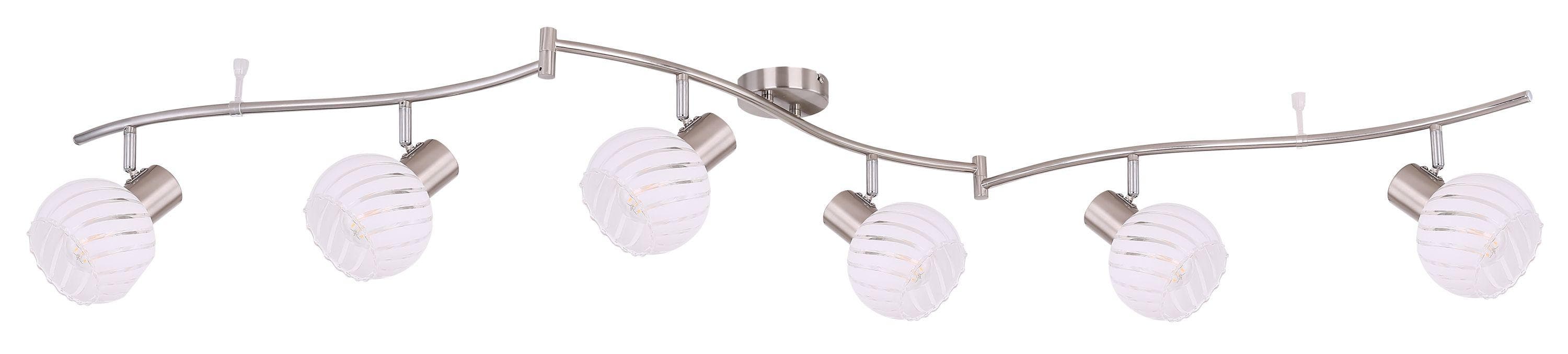 GLOBO LIGHTING Deckenleuchte WILLY mit Nickel-Metall und Klar-Weiß Glas