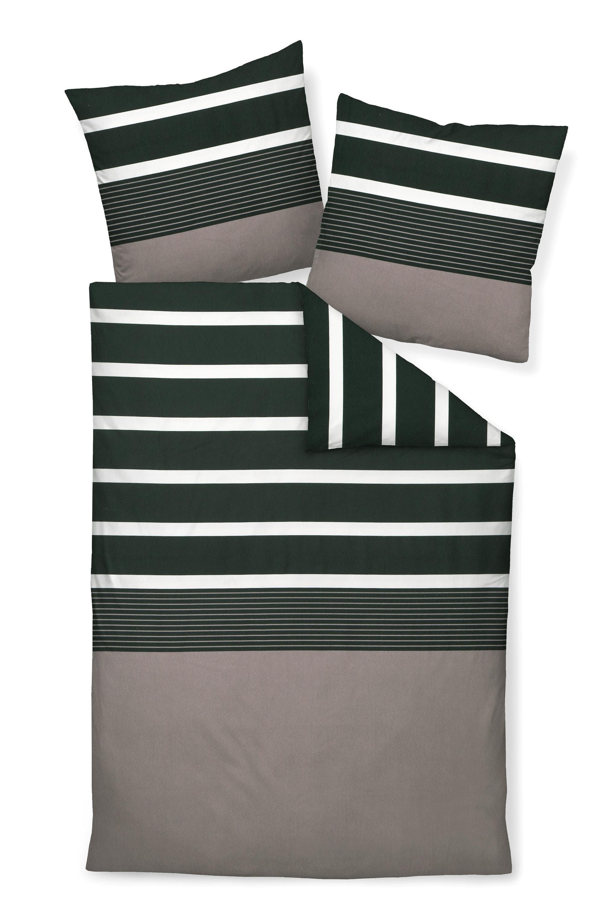 Janine Bettwäsche Streifen Braun/Schwarz S0OB00WS