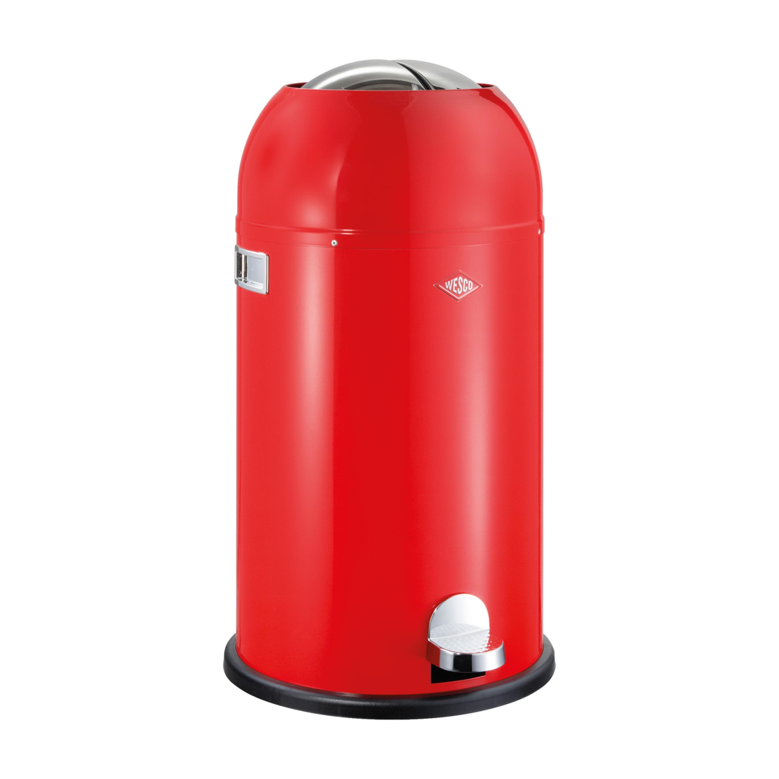 WESCO Kickmaster Mülleimer Rot 33 Liter Stahlblech
