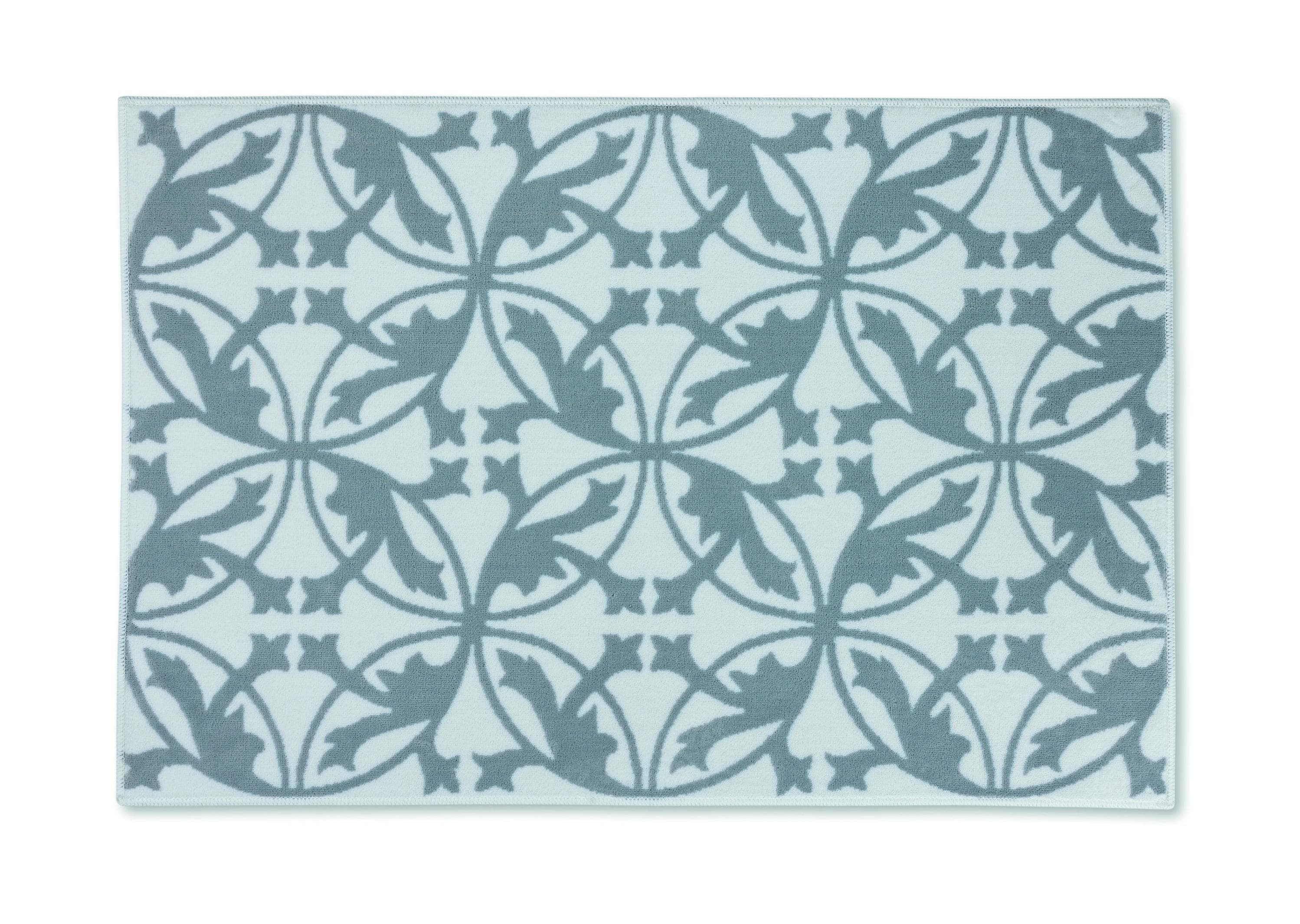 Badematte RHOMTUFT MAURO 100% Baumwolle Weiß-Kiesel