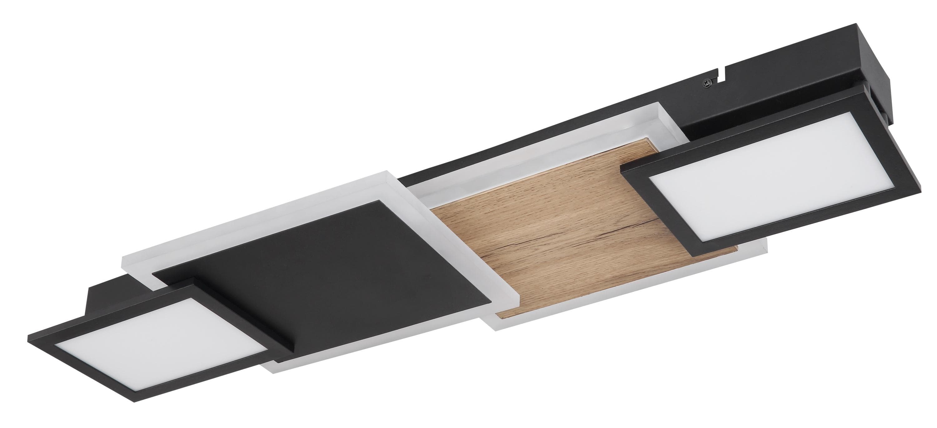 GLOBO LIGHTING LED Deckenleuchte Holzoptik Warmweiß Wohnzimmerbeleuchtung