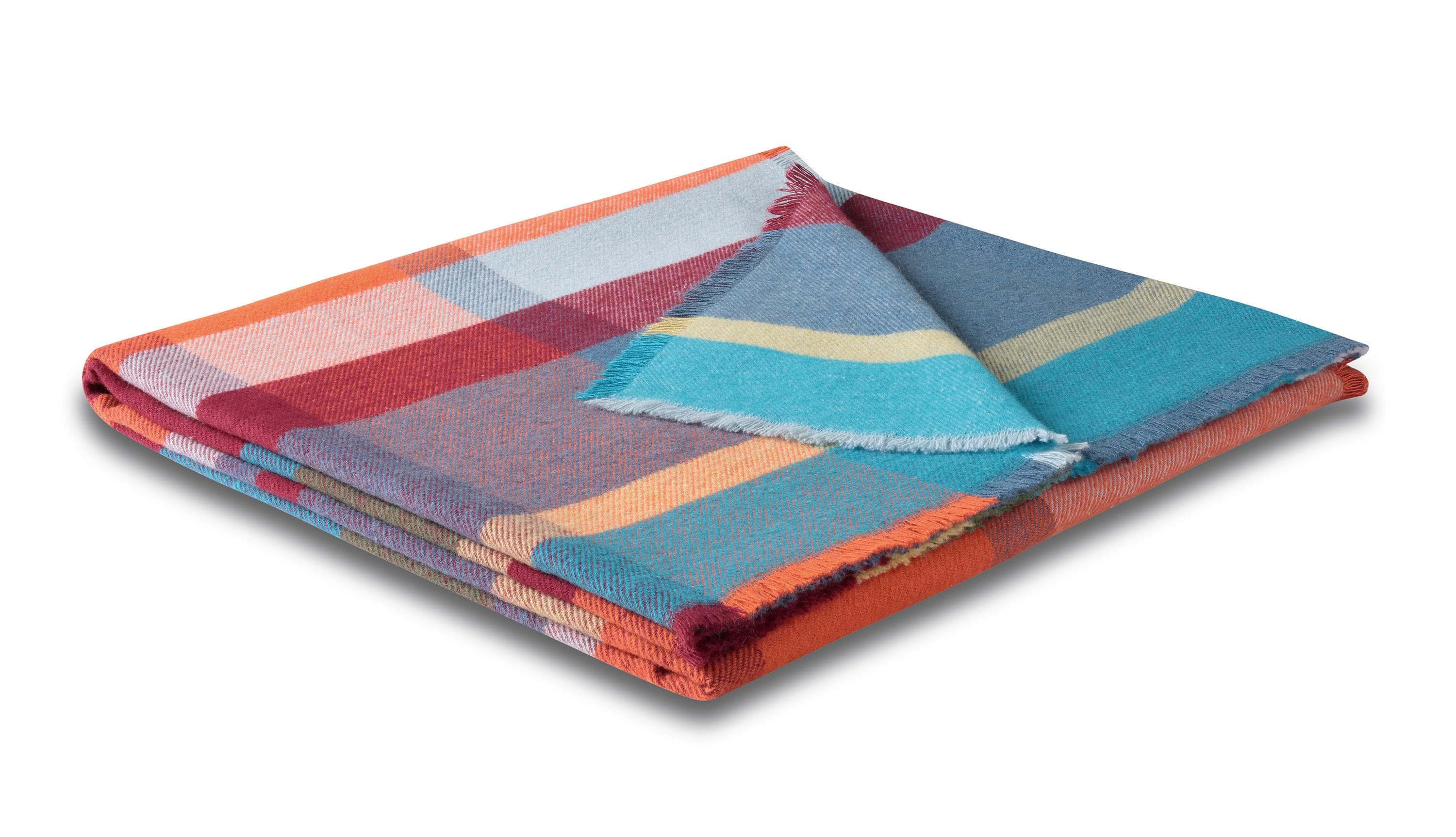 Biederlack Plaid Colourist: Leichtes Fransenplaid mit Karomuster