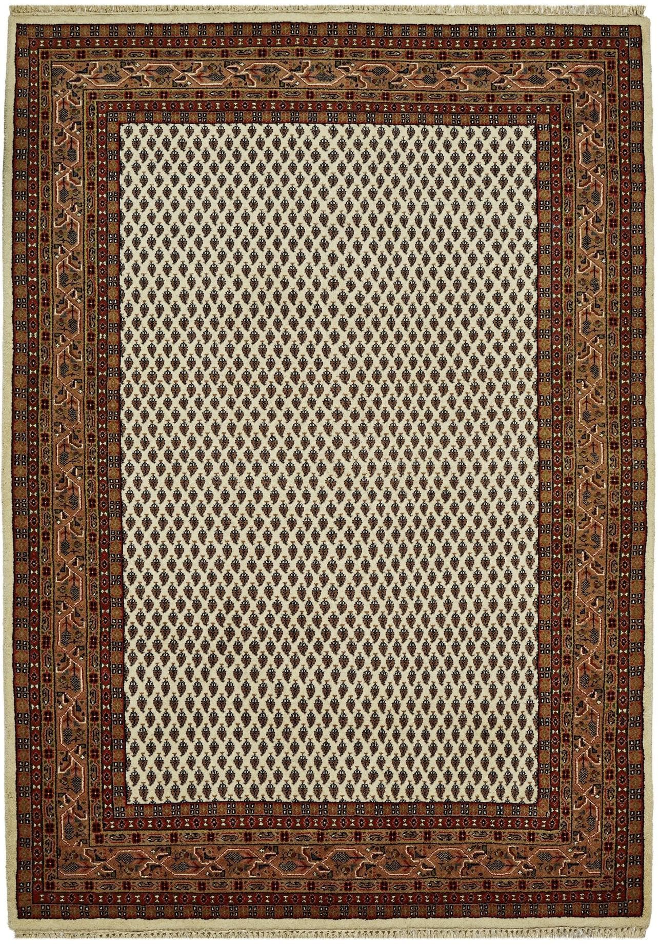 Teppich BIKANER Mir beige 100% Schurwolle klassisch