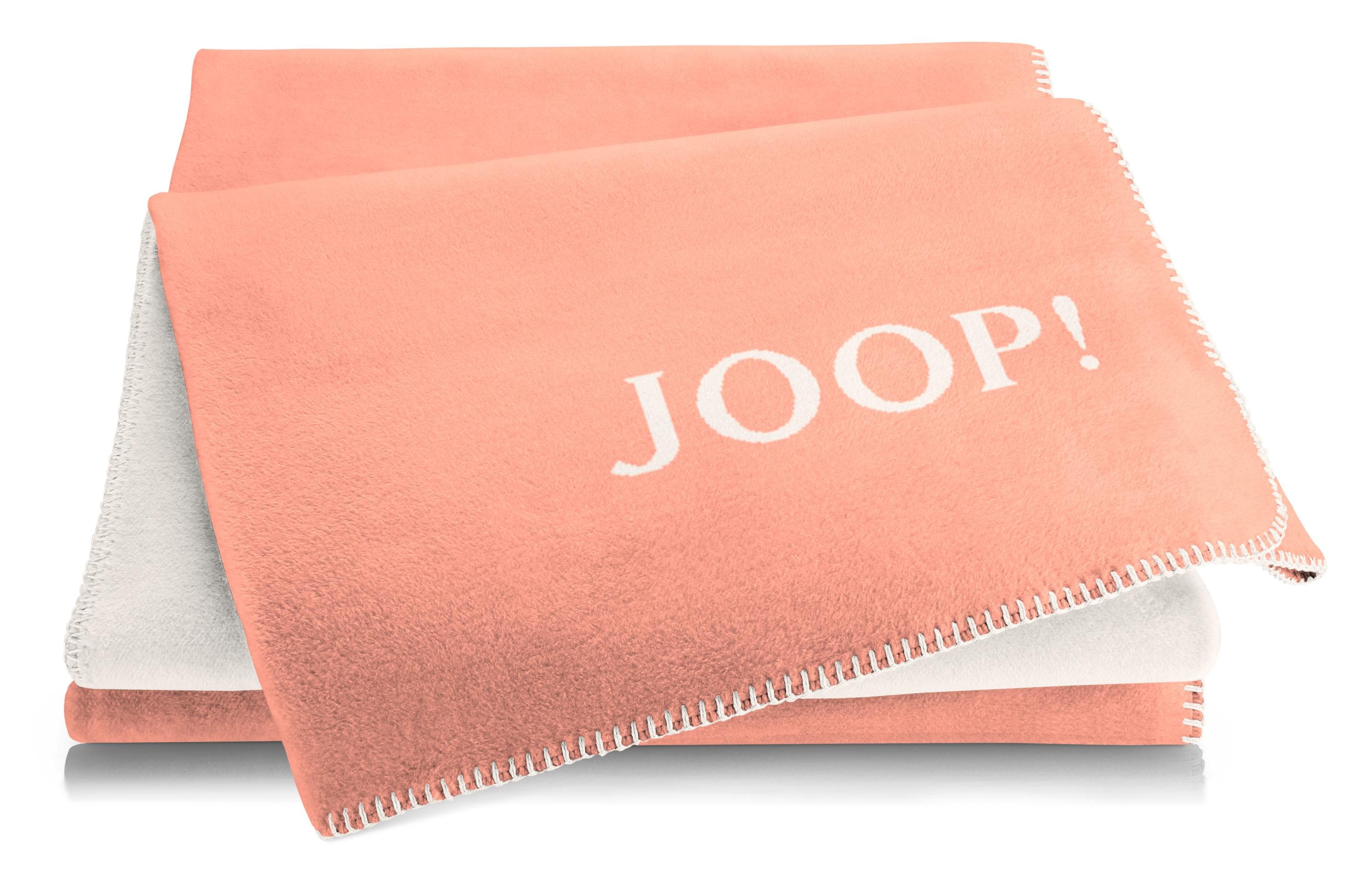 JOOP! Uni-Doubleface Wohndecke: Hochwertige Baumwollmischung in Apricot-Sand
