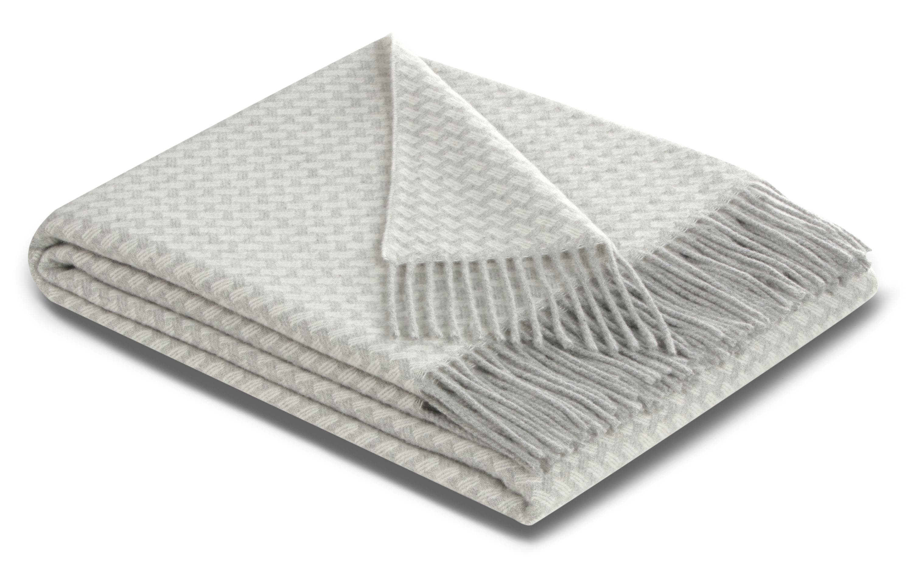 Biederlack Plaid Vivo: Hochwertige Kaschmir-Decke mit 3D-Flechtoptik und Fransen