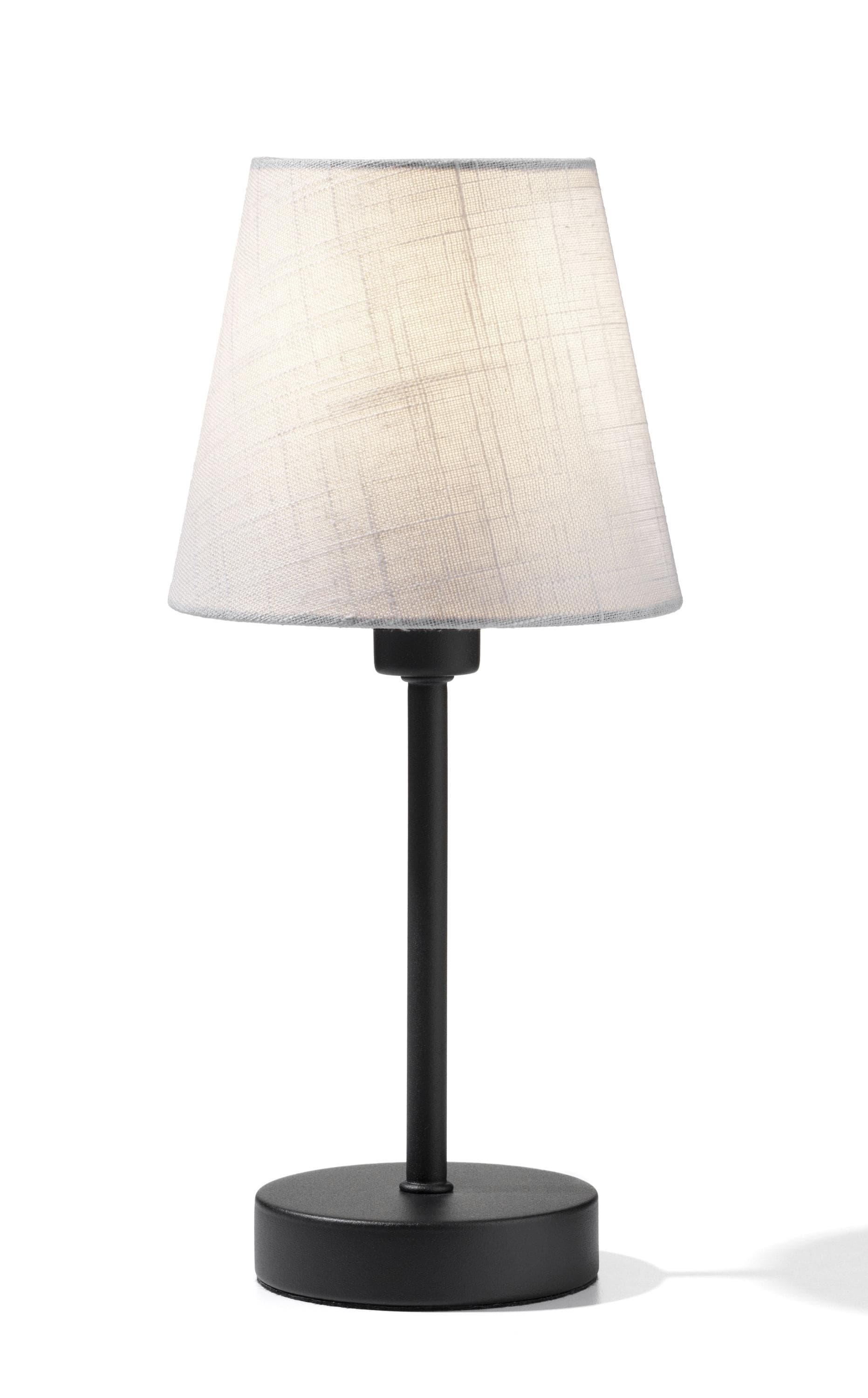 casa NOVA FIBO Tischleuchte: Schwarz-Weiß Metall mit Stoffschirm