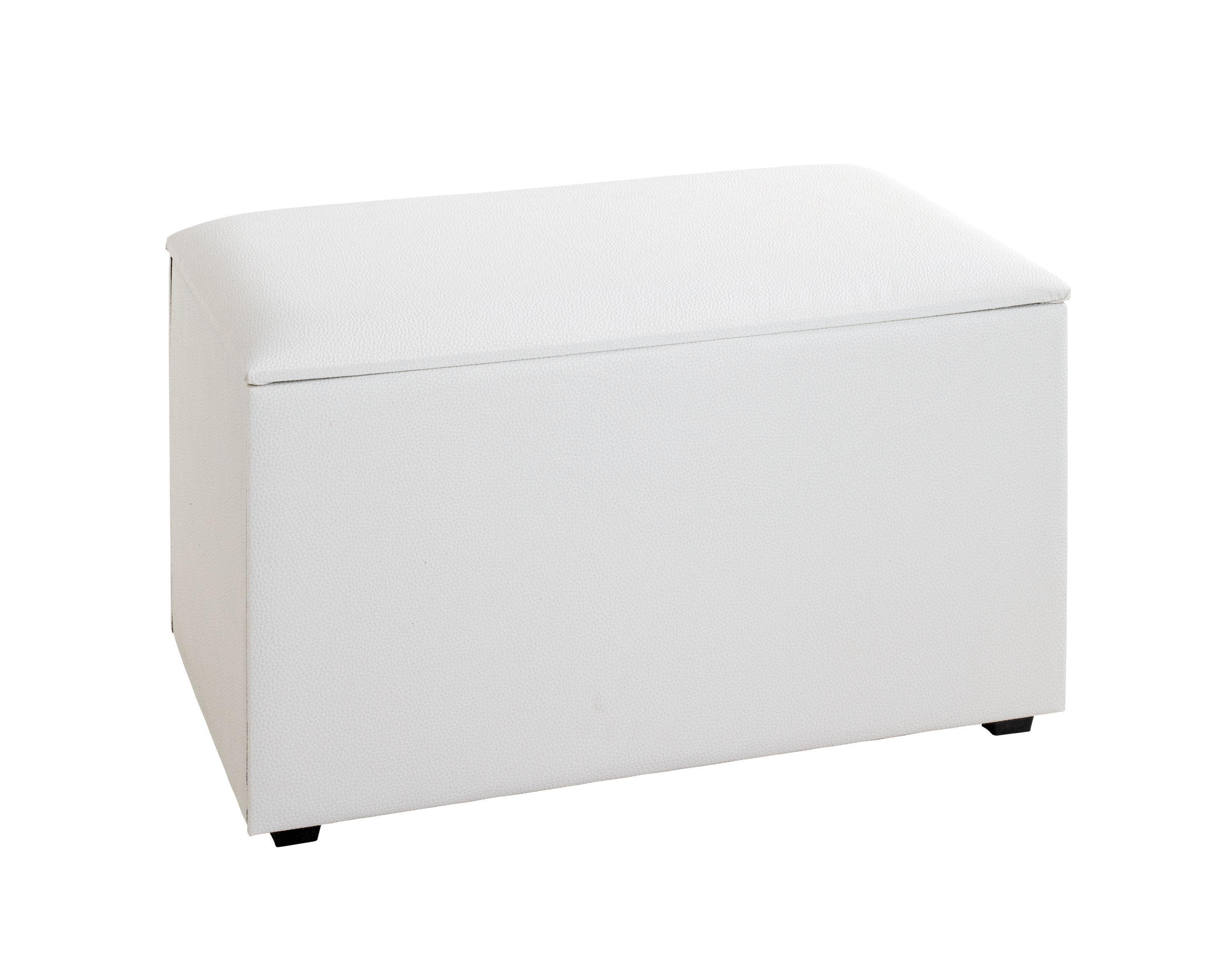 HAKU Sitztruhe Weiß Kunstleder - Bequem & Viel Stauraum