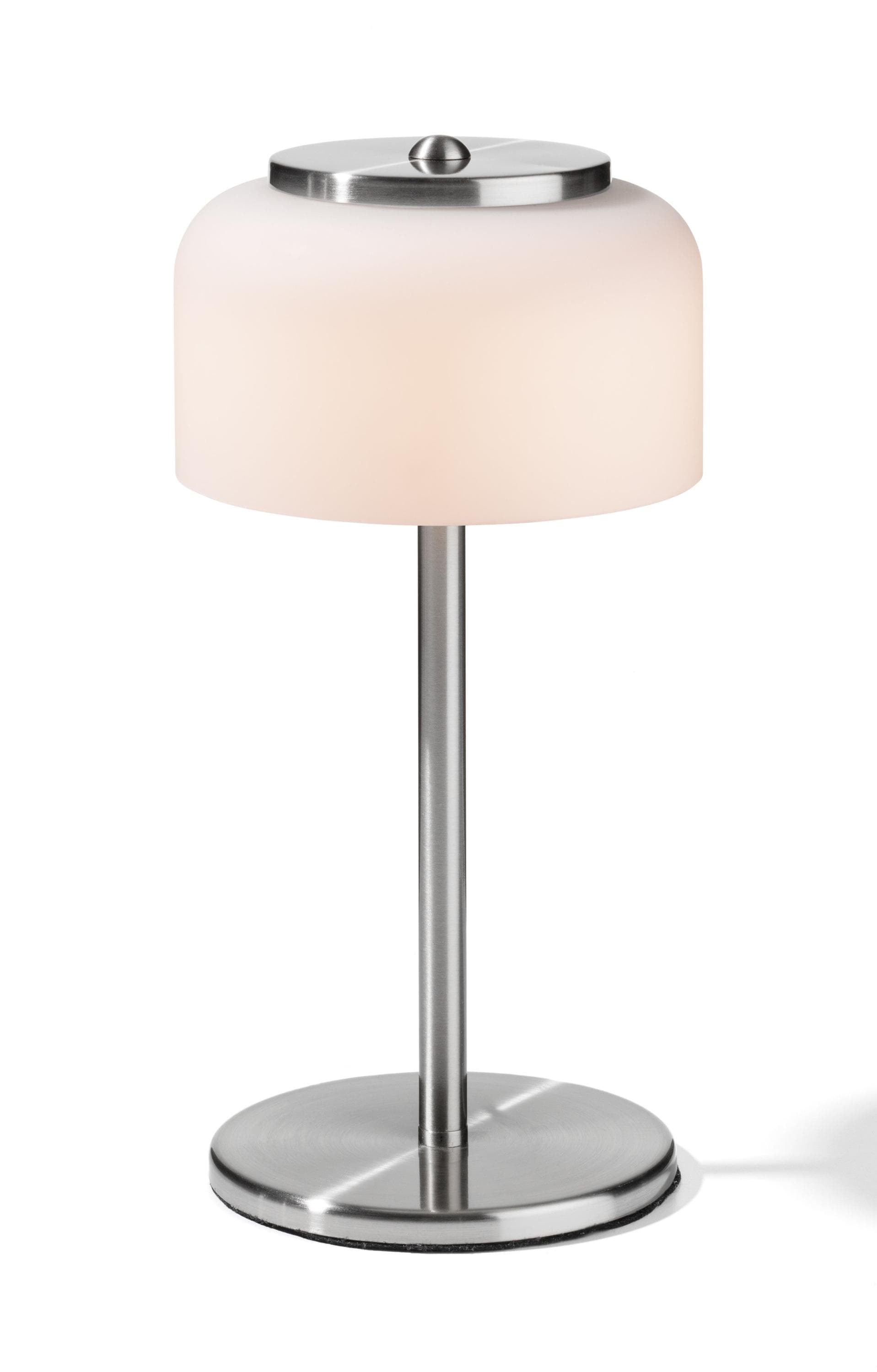 casa NOVA LED Tischleuchte PISA - Nickelfarben & Weiß, Metall & Glas