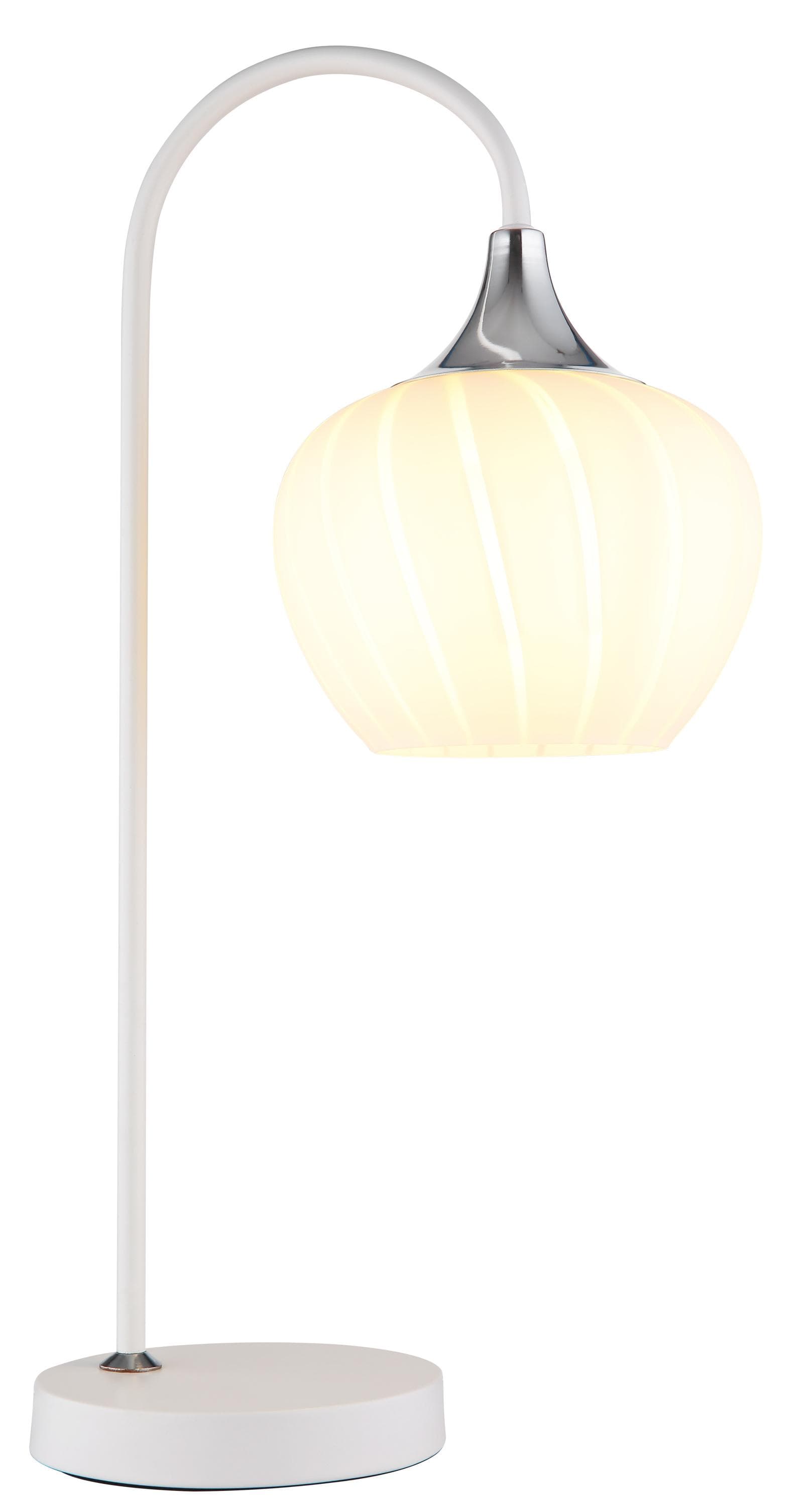 GLOBO LIGHTING MAXY Tischleuchte Verchromt Opalglas Wippschalter