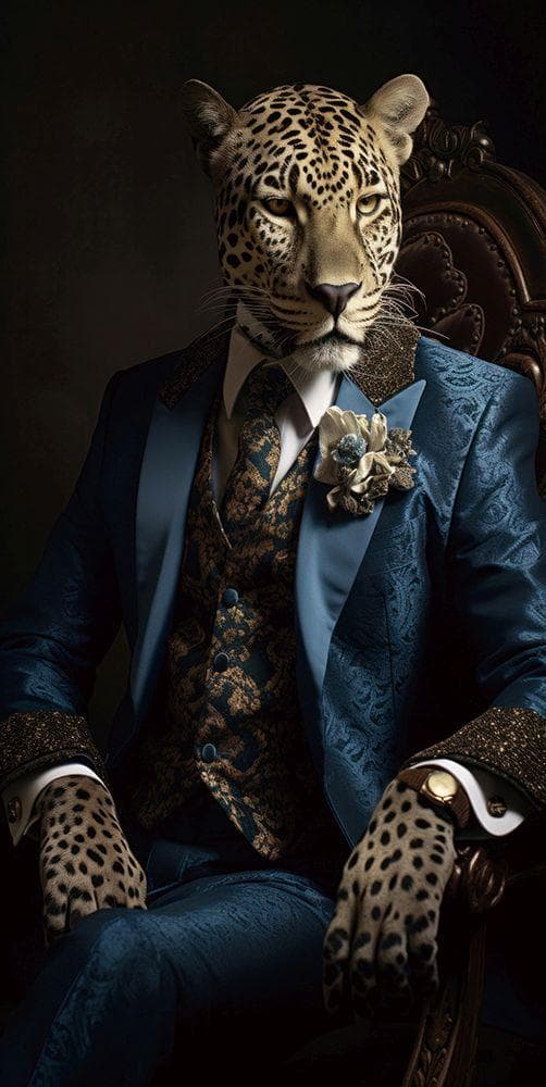 Glasbild LEO DANDY Bunt