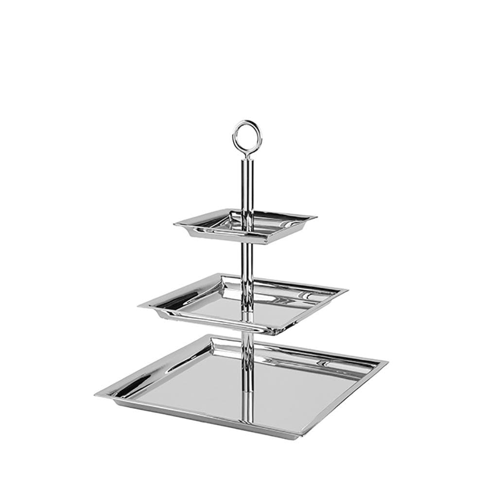 Fink Dekoetagere Nagano - Silberne Edelstahl-Etagere für Präsentationen