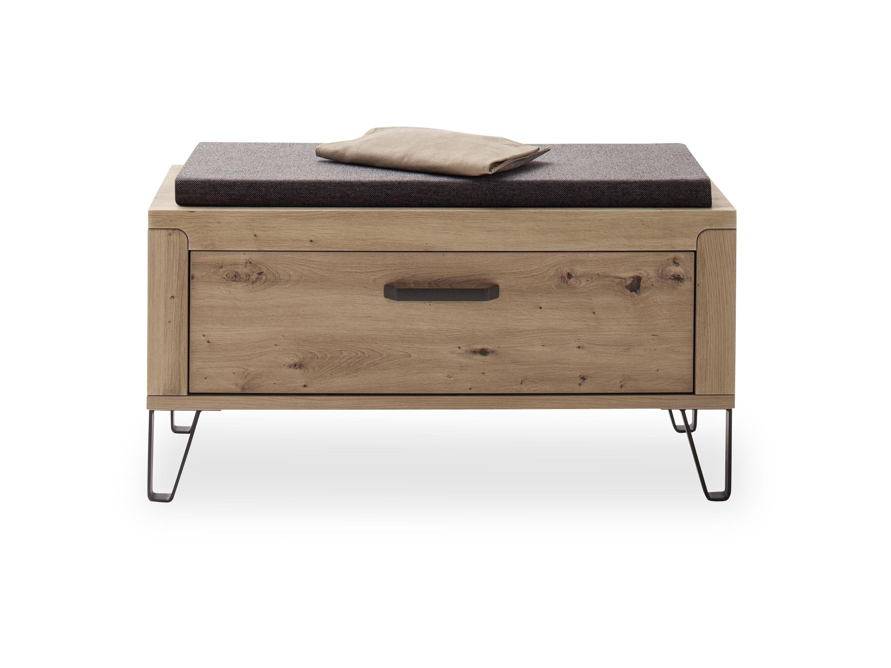 Garderobenbank vito INCATA Braun Eiche Melamin Nachbildung mit Stauraum