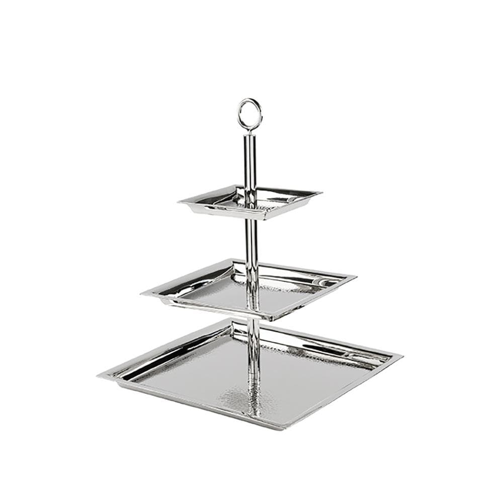 Fink NAGANO 3er Etagere Silberfarben Edelstahl Lebensmittelgeeignet