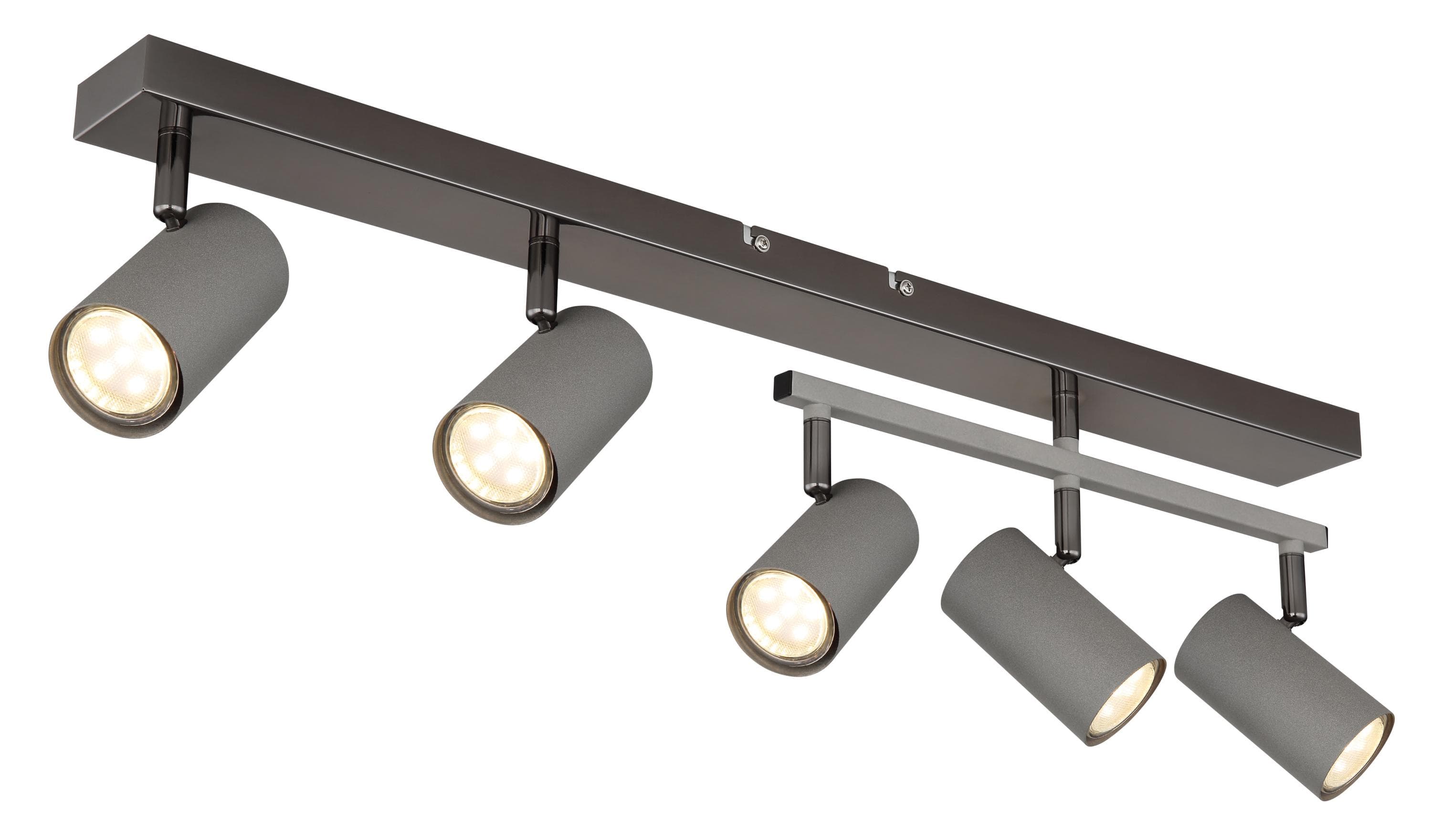 GLOBO LIGHTING Deckenstrahler ROBBY: Dreh-/Schwenkbar, Schwarz-Chrom & Grau