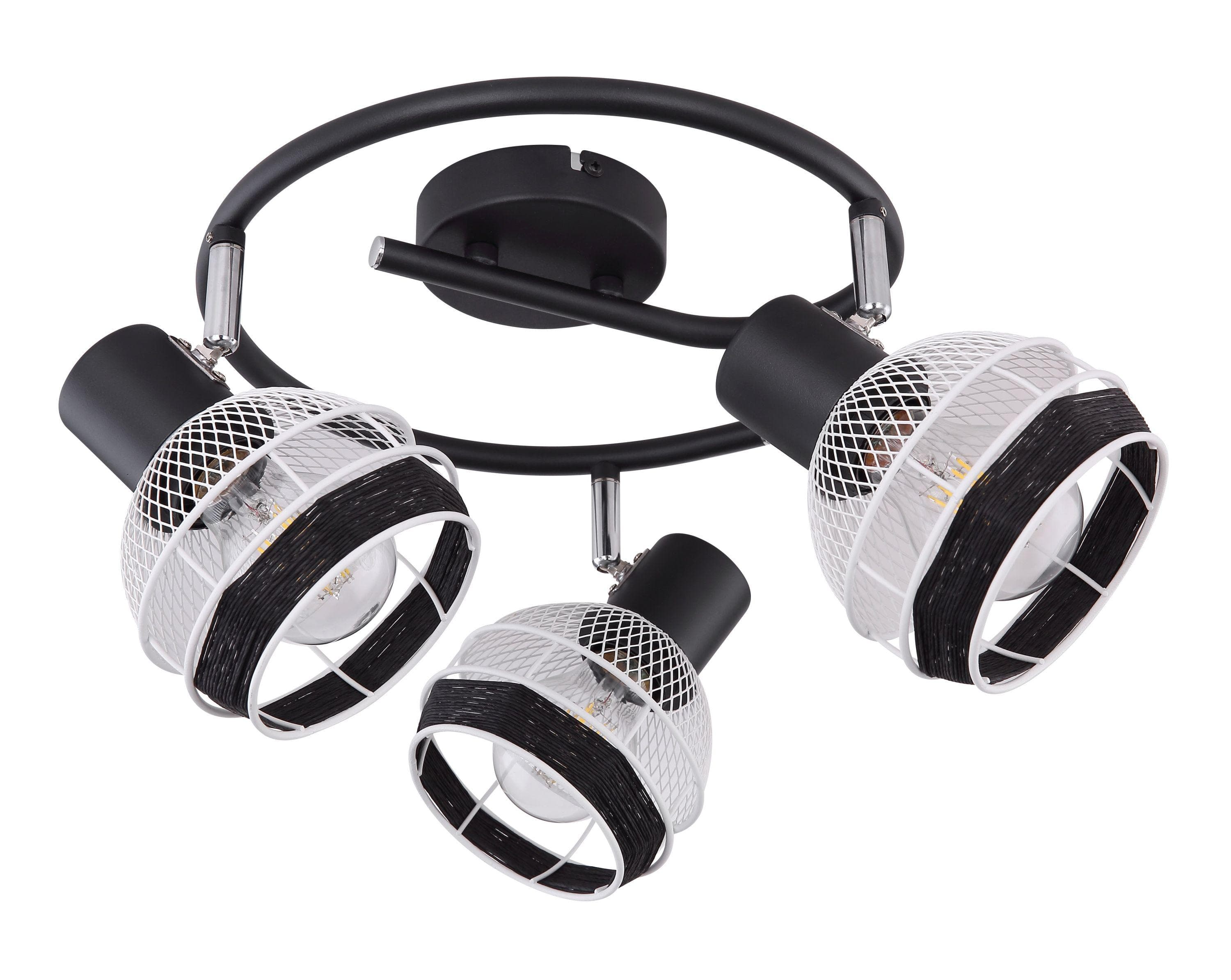 GLOBO LIGHTING GRIDDY Deckenleuchte Metall Schwarz Hanfseil