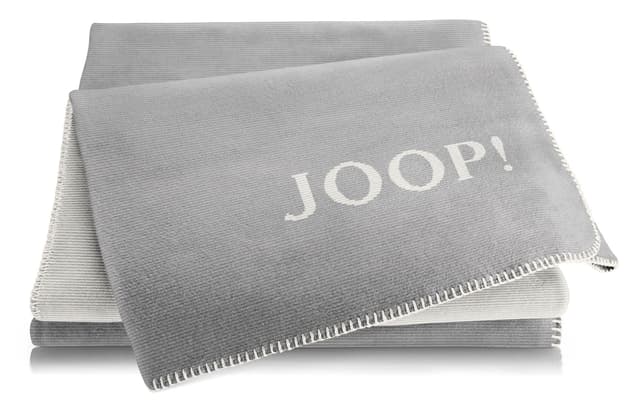 JOOP! Melange Doubleface Wohndecke - Kuscheldecke in Graphit-Ecru