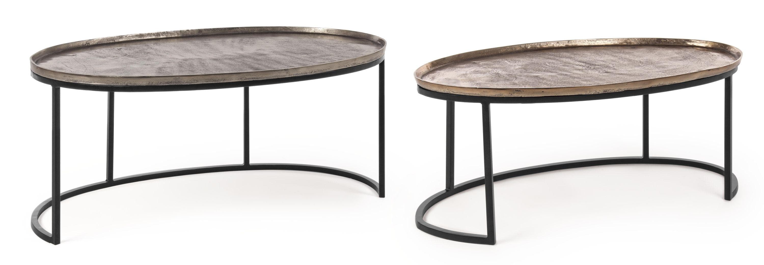 Couchtisch AMIRA 2er Set Aluminium Stahl Modern