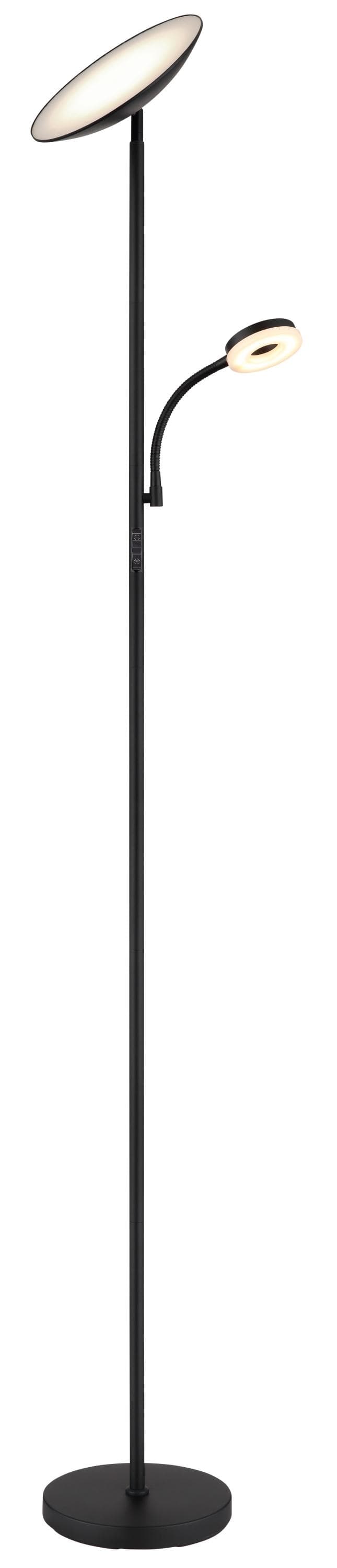 GLOBO LIGHTING LED Deckenfluter SKOPO Schwarz Matt Metall Kunststoff Dimmbar