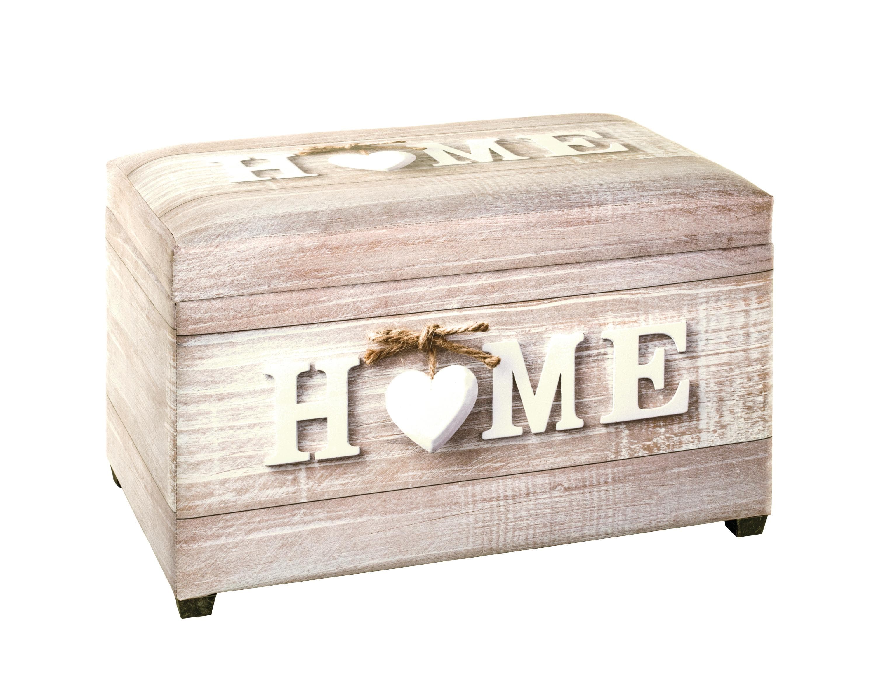 Sitztruhe Kunstleder mit Motivdruck