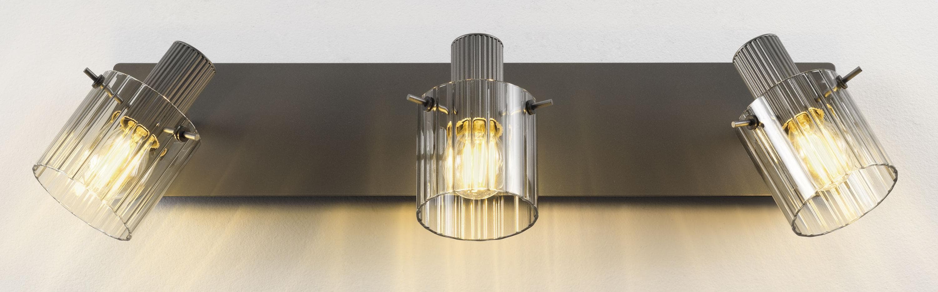 casa NOVA RONJA Deckenstrahler - Metall, Rauchglas, 3-flammig