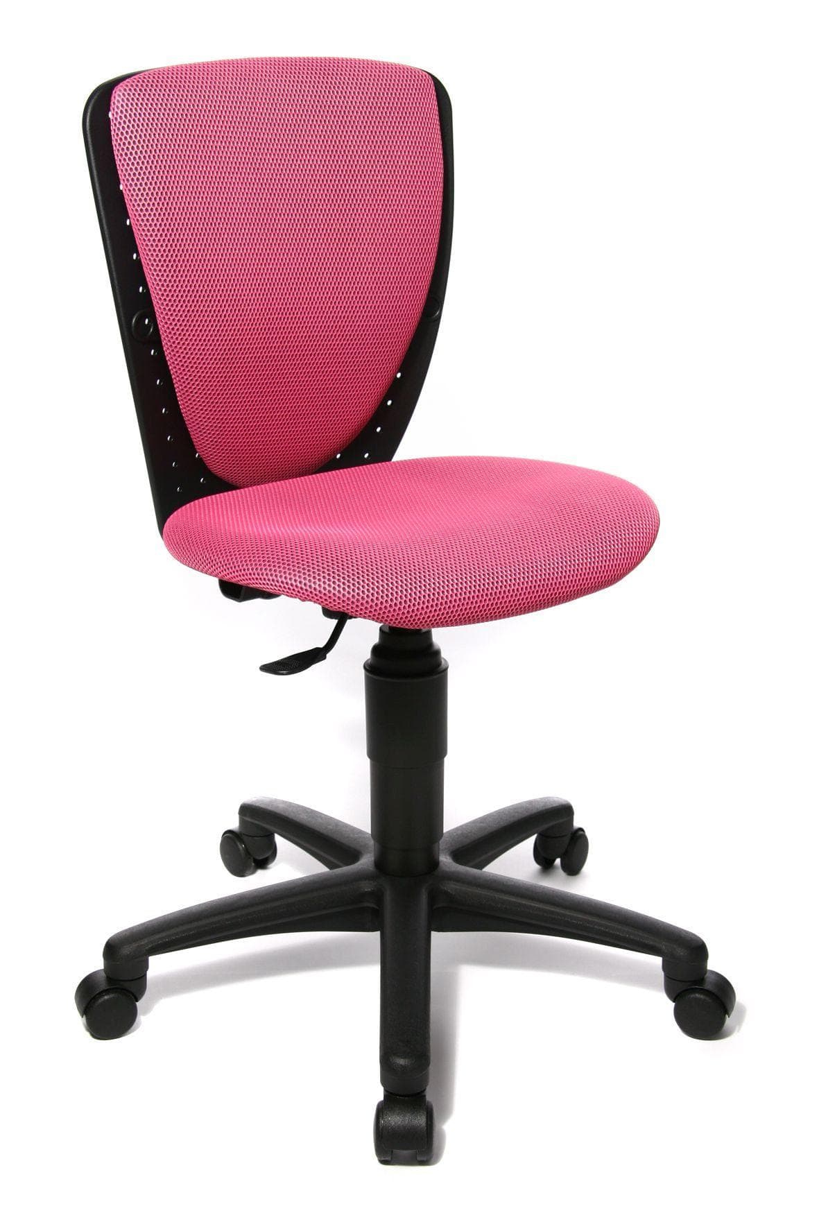 Pinker Kinderdrehstuhl mit Muldensitz und Lordosenstütze