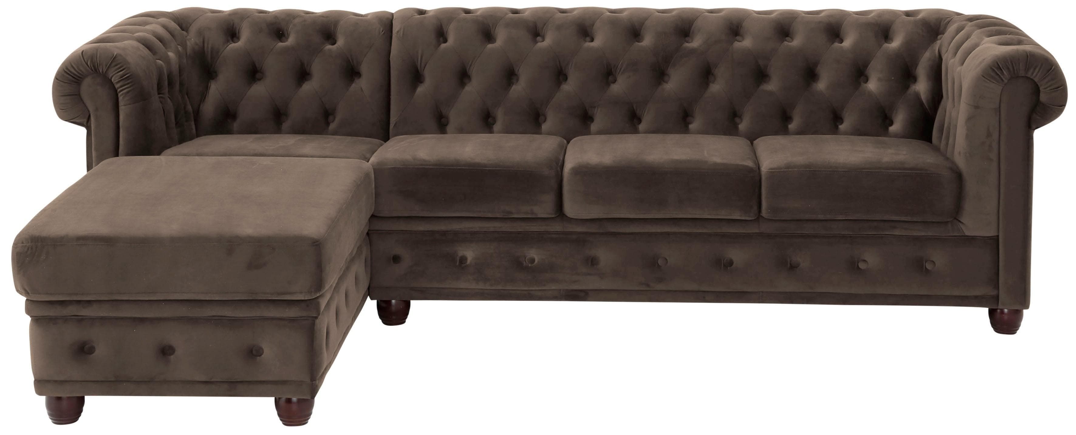 Home Affaire Chesterfield-Sofa New Castle L-Form Braun