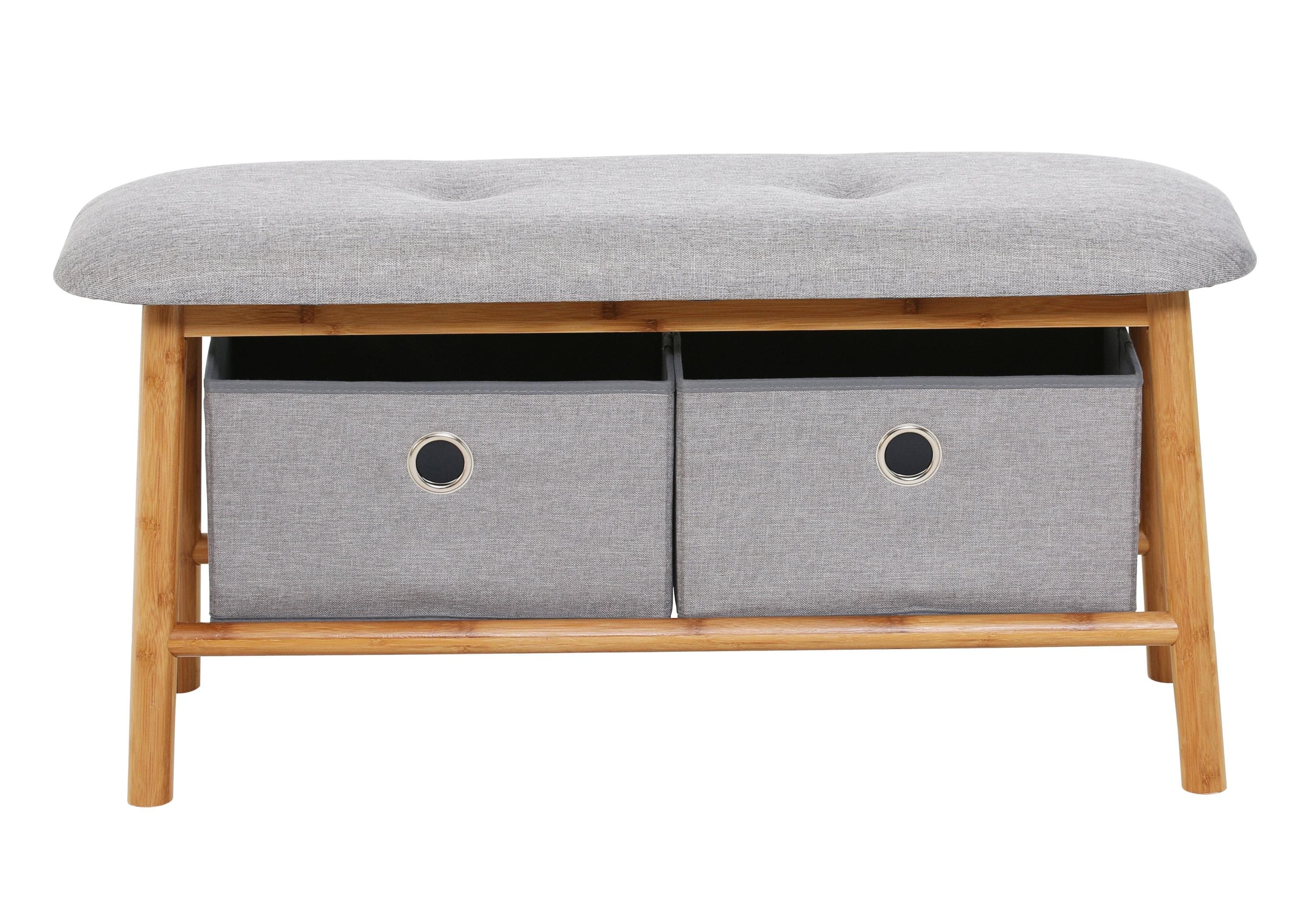 Casa Nova Garderobenbank mit 2-Boxen Bambus Natur