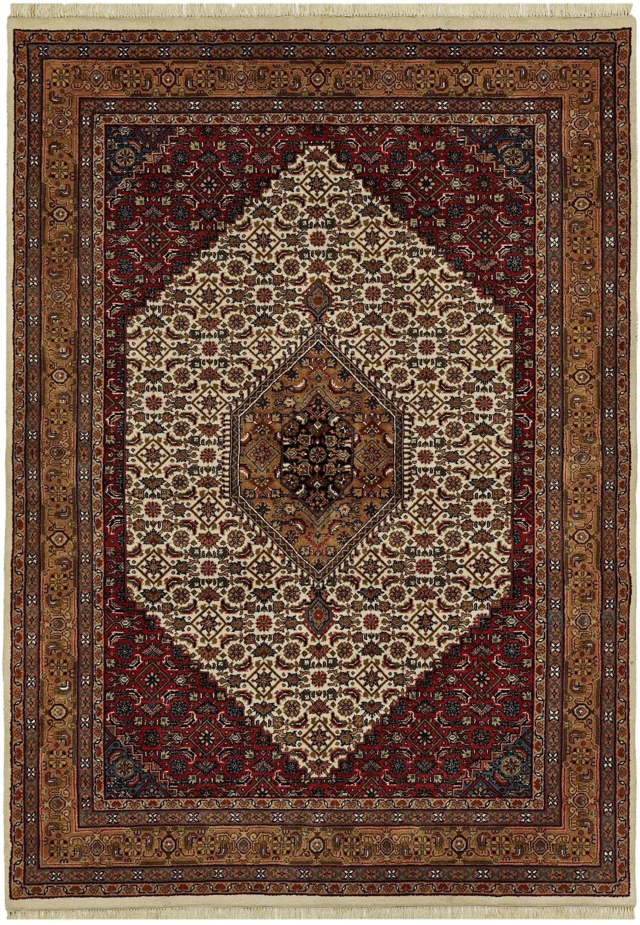 Teppich BENARAS Bidjar beige 100% Schurwolle Orientalisch