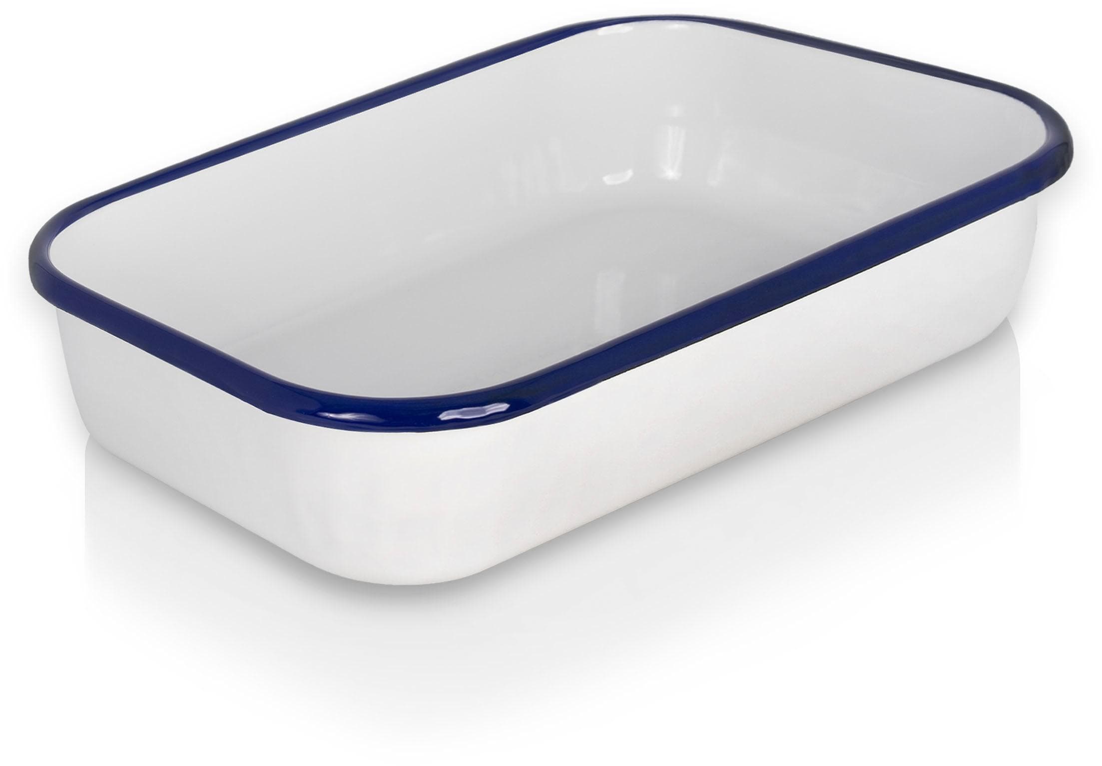 Krüger Auflaufform Husum Emaille Blau/Weiß