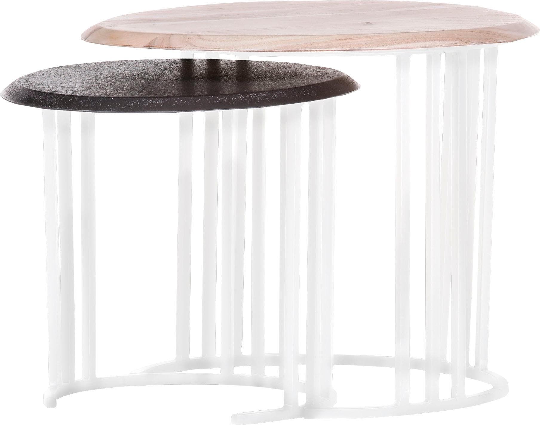 Gutmann Factory Satztisch Ivory: Zweifarbiges Design aus Massivholz