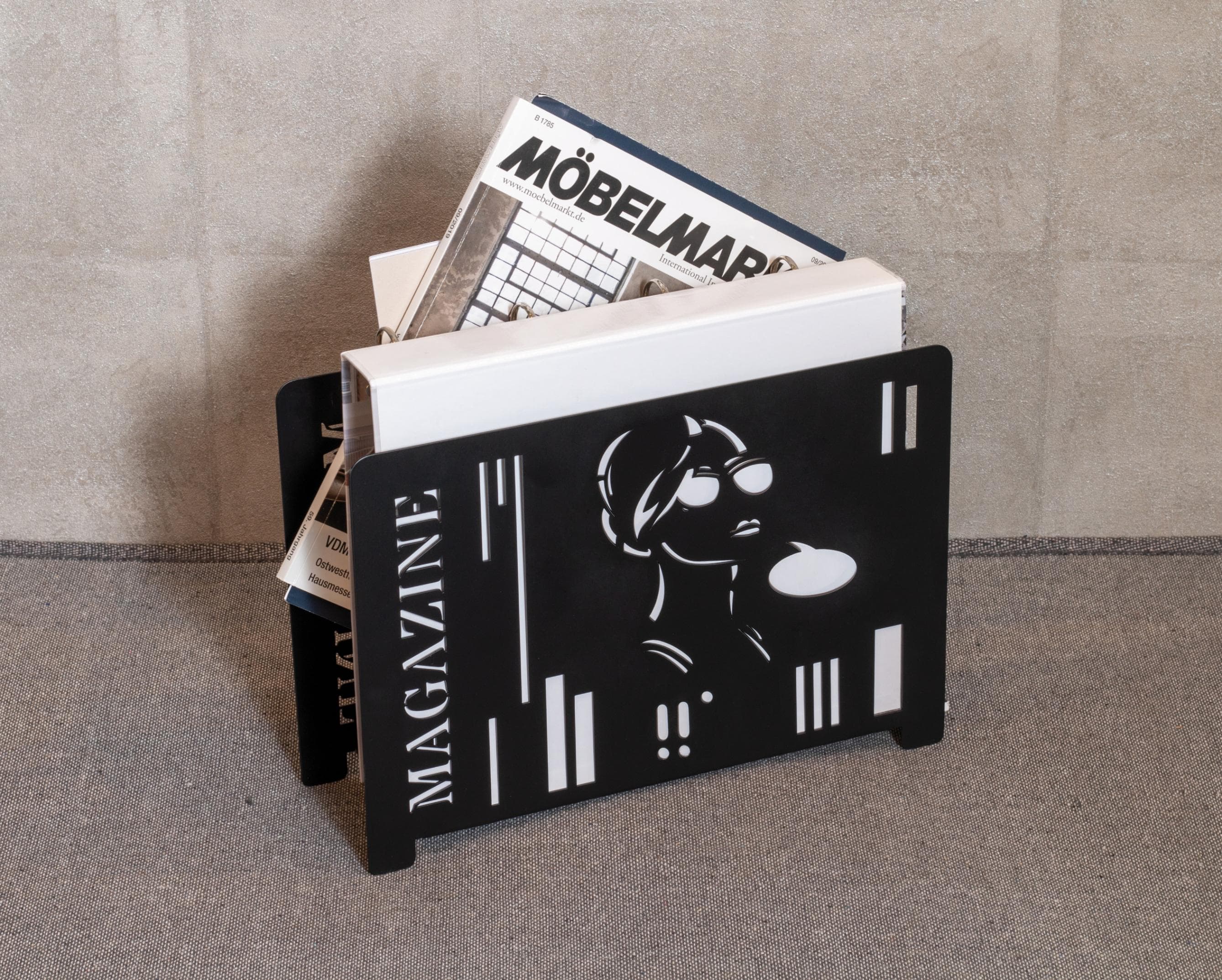 Zeitungsständer HAKU Schwarz Metall