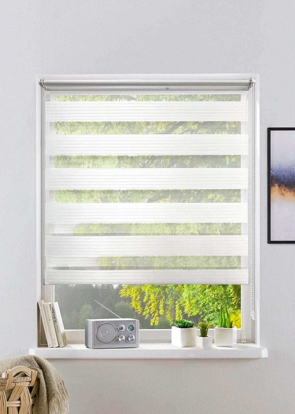 Doppelrollo MY HOME MILO Streifenoptik Weiß