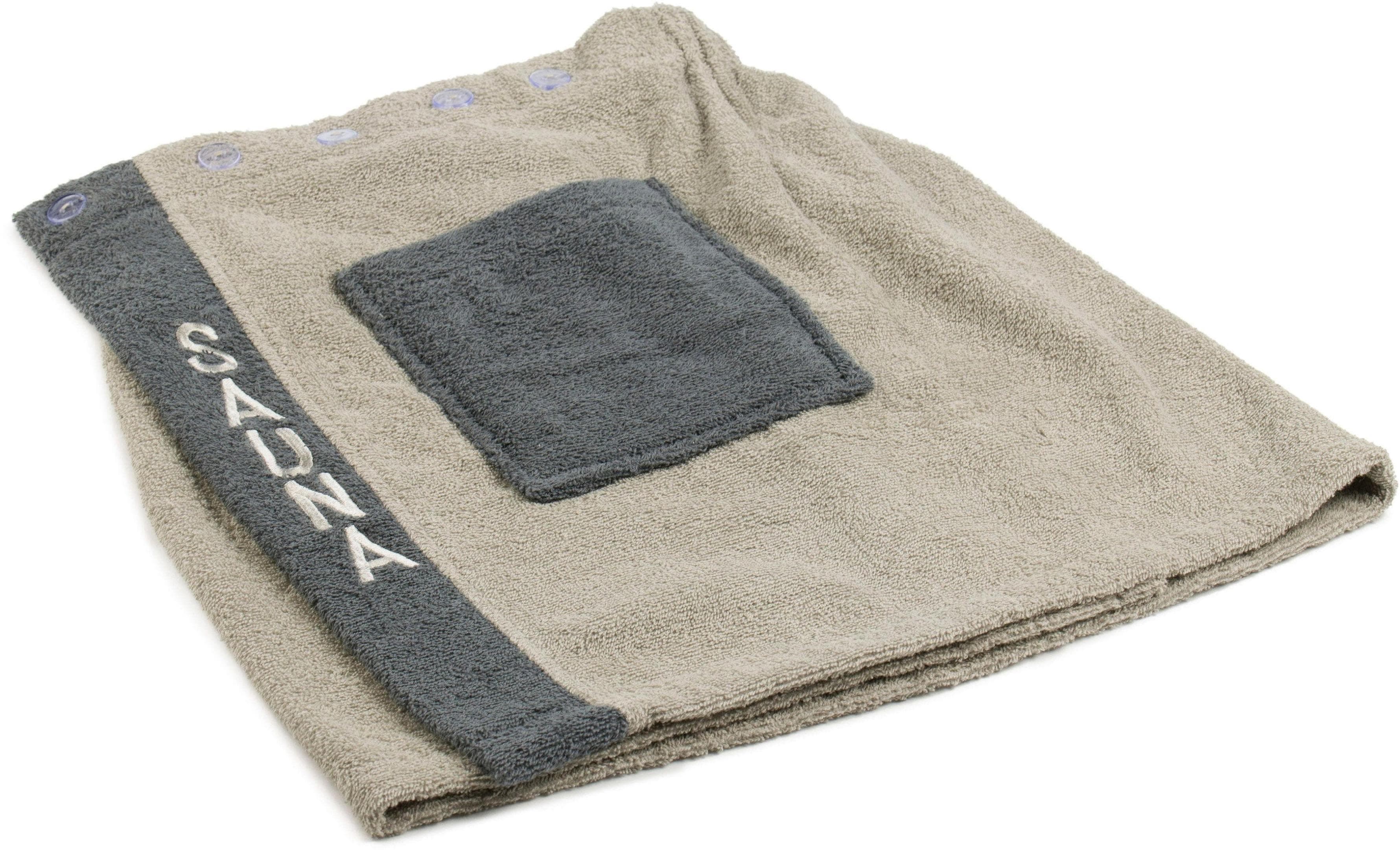 Gözze Saunakilt Herren: Baumwolle, Verstellbare Knöpfe, Taschen