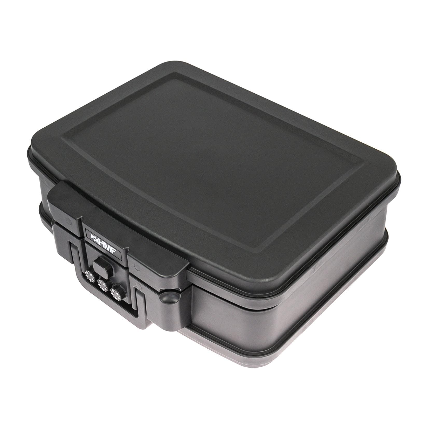 HMF Feuerfeste & Wasserdichte Dokumentenbox DIN A4 mit Zahlenschloss - Schwarz