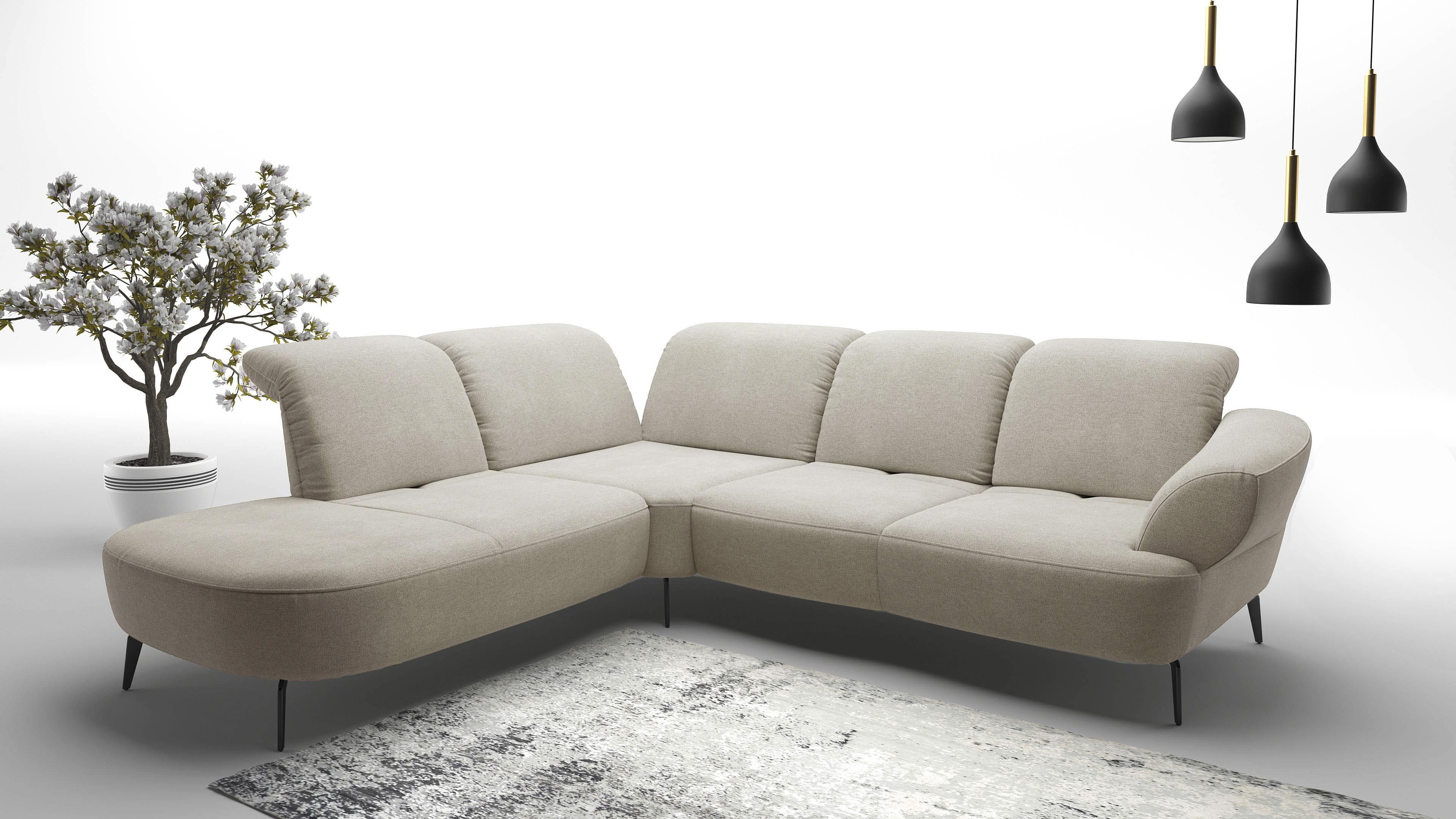 Ecksofa in L-Form mit Sitztiefenverstellung