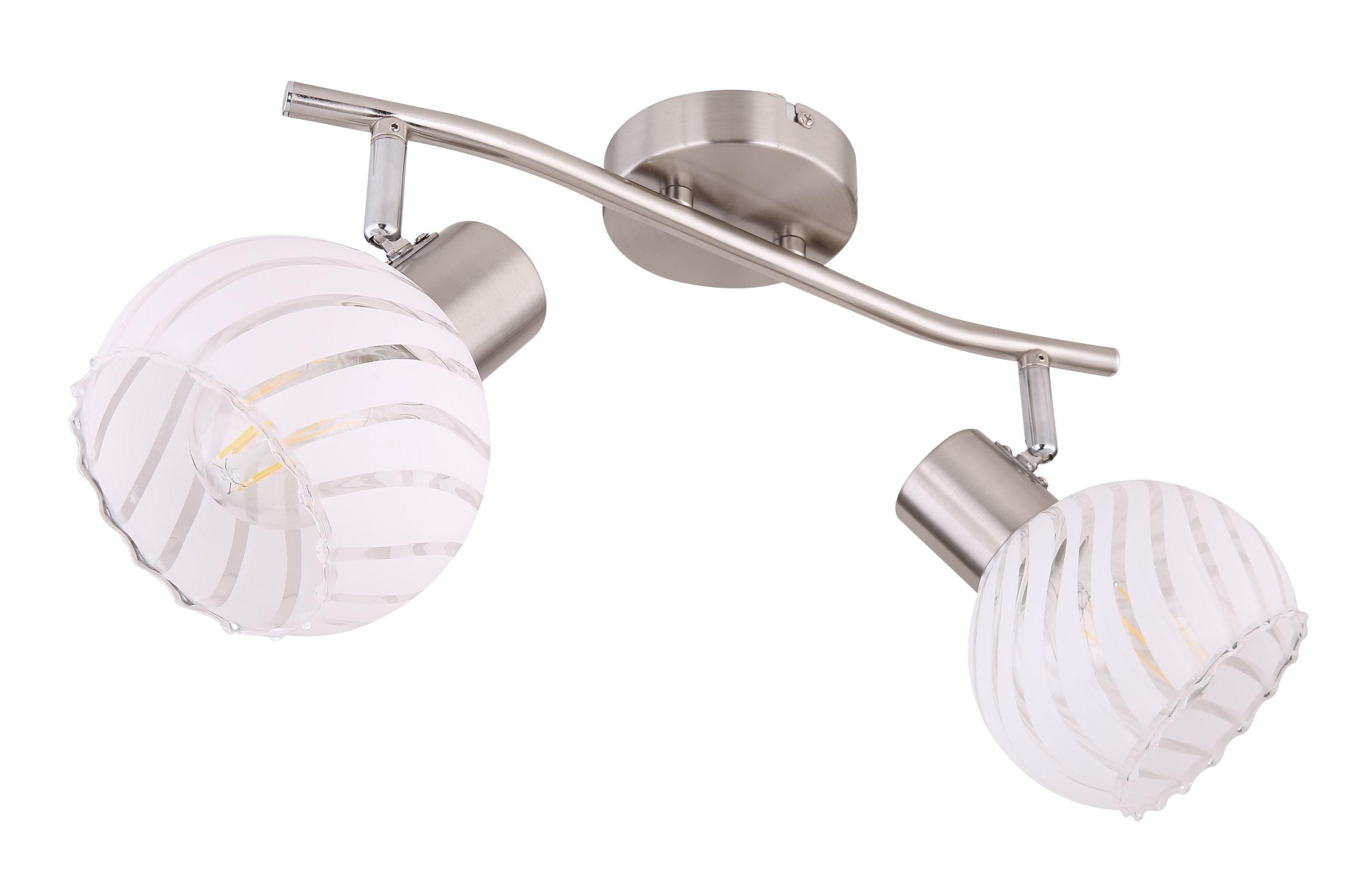 GLOBO LIGHTING Deckenleuchte Wohnzimmer LED Strahler Chrom Glas Schwenkbar