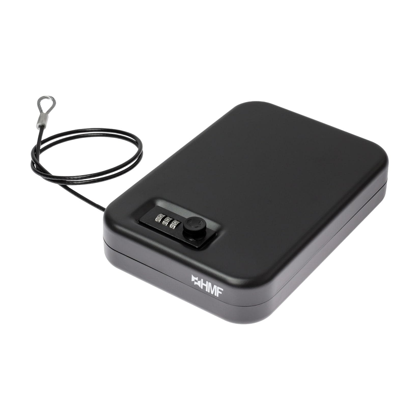 HMF Sicherheitsbox mit Sicherungskabel Schwarz Tragbar