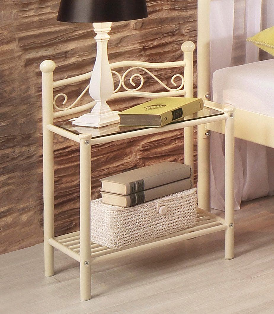 Home Affaire Nachtkonsole: Klassisch-Romantischer Betttisch aus Stahlrohr